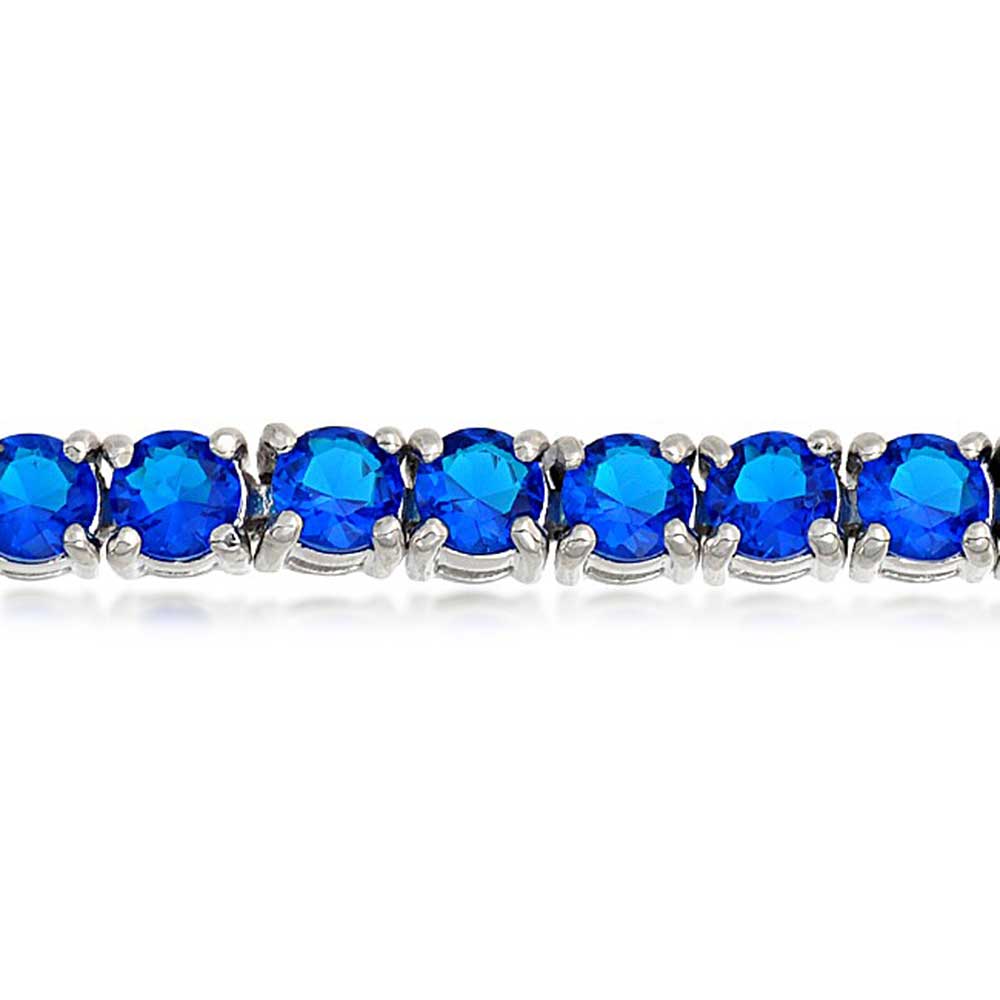 12 CTW Prong Set Cubic Zirconia CZ Colorful Multi Color Tennis Bracelet 7.5 Inch Silver Plated - Image 10