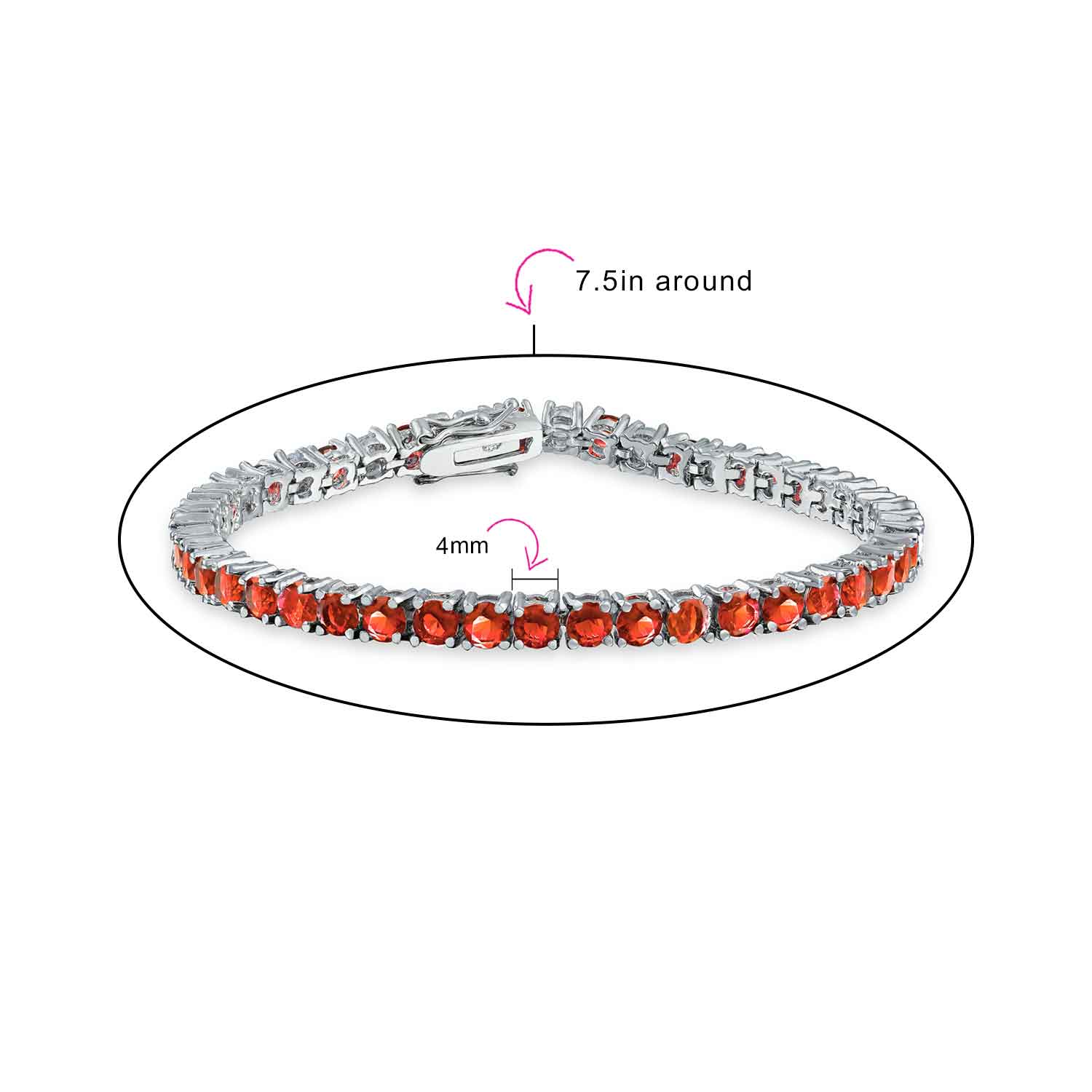 12 CTW Prong Set Cubic Zirconia CZ Colorful Multi Color Tennis Bracelet 7.5 Inch Silver Plated - Image 26