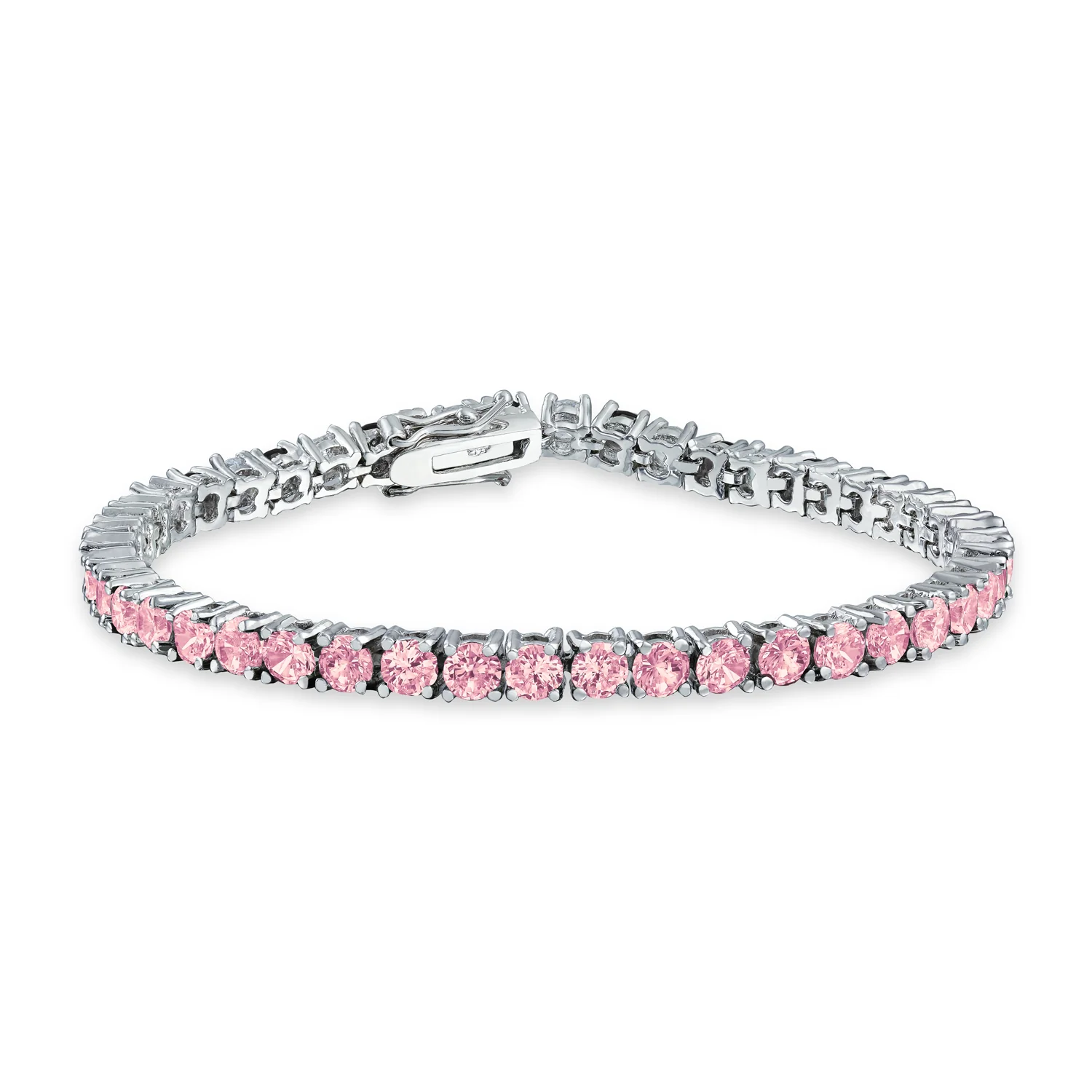 12 CTW Prong Set Cubic Zirconia CZ Colorful Multi Color Tennis Bracelet 7.5 Inch Silver Plated - Image 7