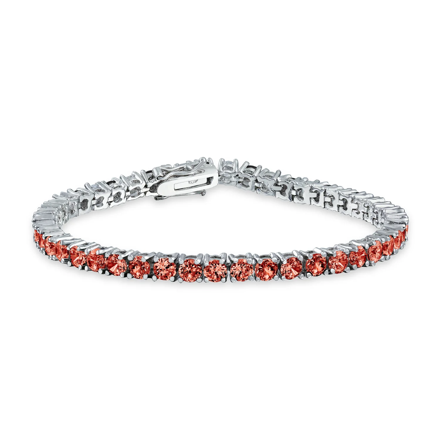 12 CTW Prong Set Cubic Zirconia CZ Colorful Multi Color Tennis Bracelet 7.5 Inch Silver Plated - Image 8