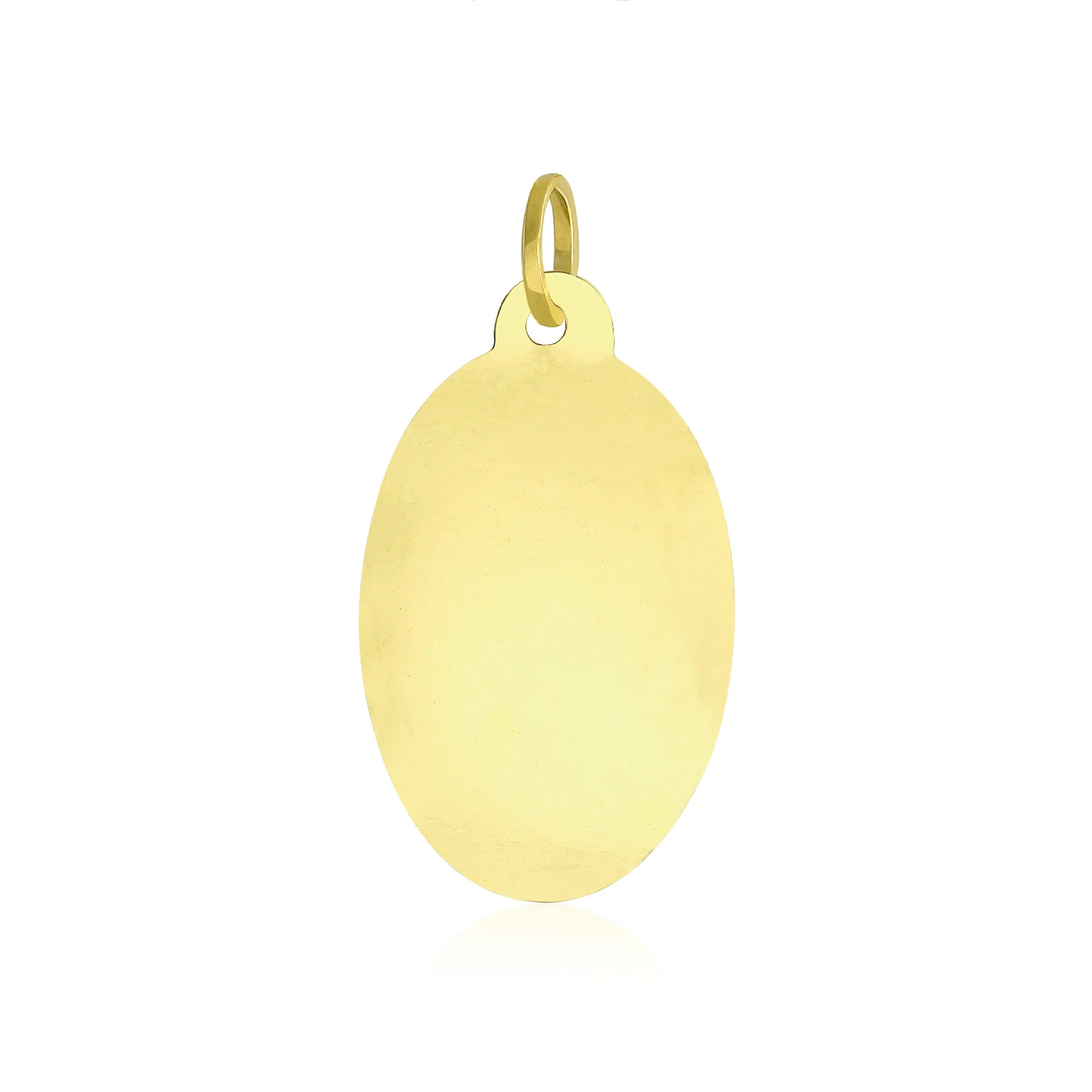 14K Gold Guardian Angel Pendant Oval Medal No Chain - Image 2