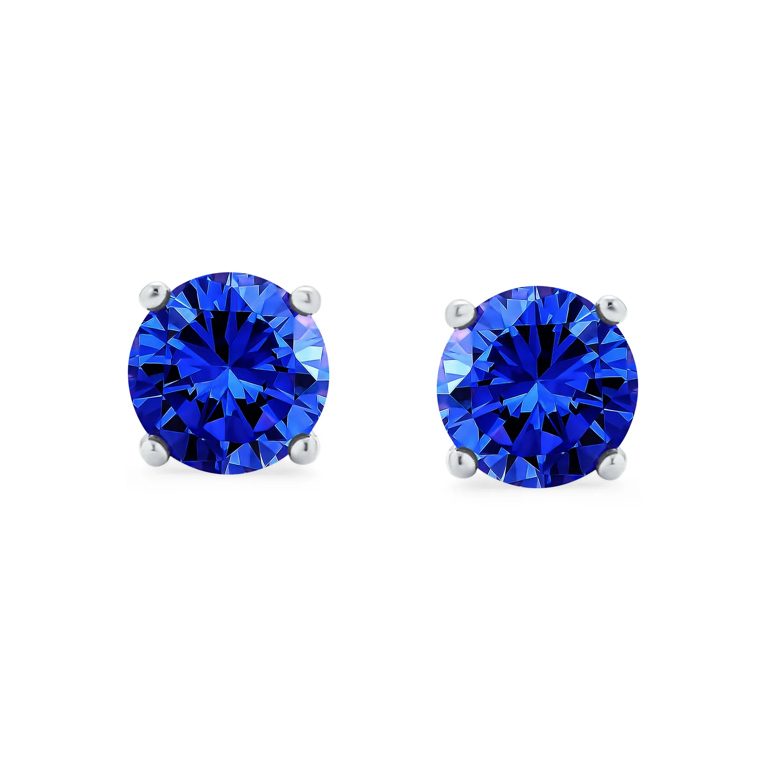 1Ct Round CZ Stud Earrings Sterling Silver 7MM Birth Month - Image 11