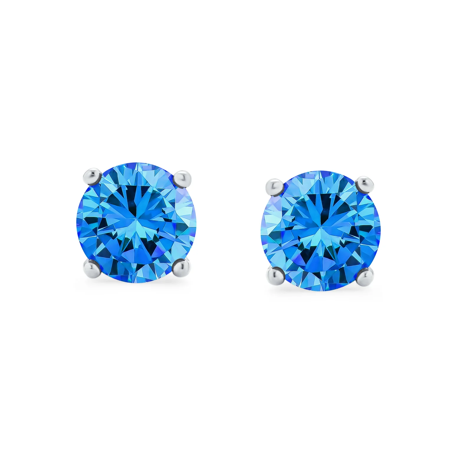 1Ct Round CZ Stud Earrings Sterling Silver 7MM Birth Month - Image 12