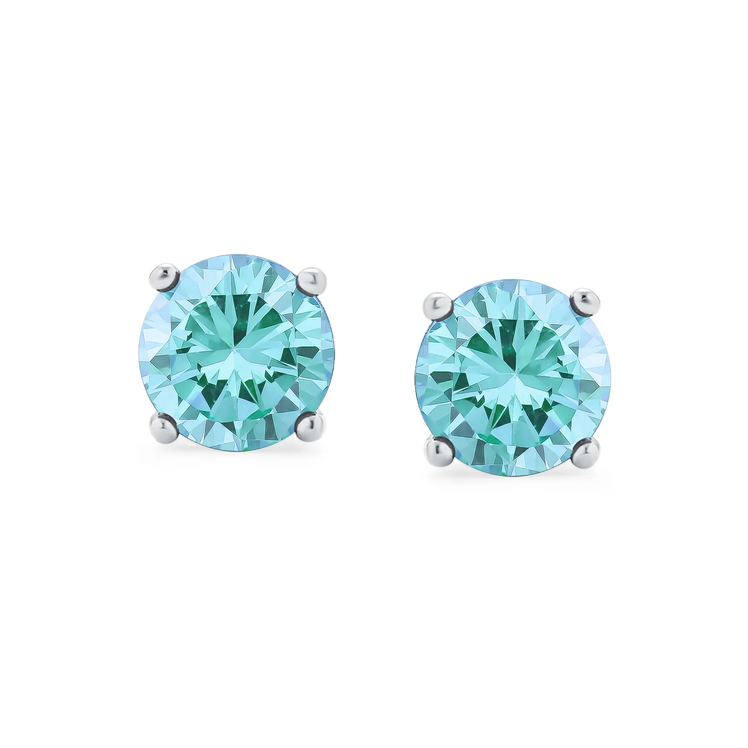 1Ct Round CZ Stud Earrings Sterling Silver 7MM Birth Month - Image 13