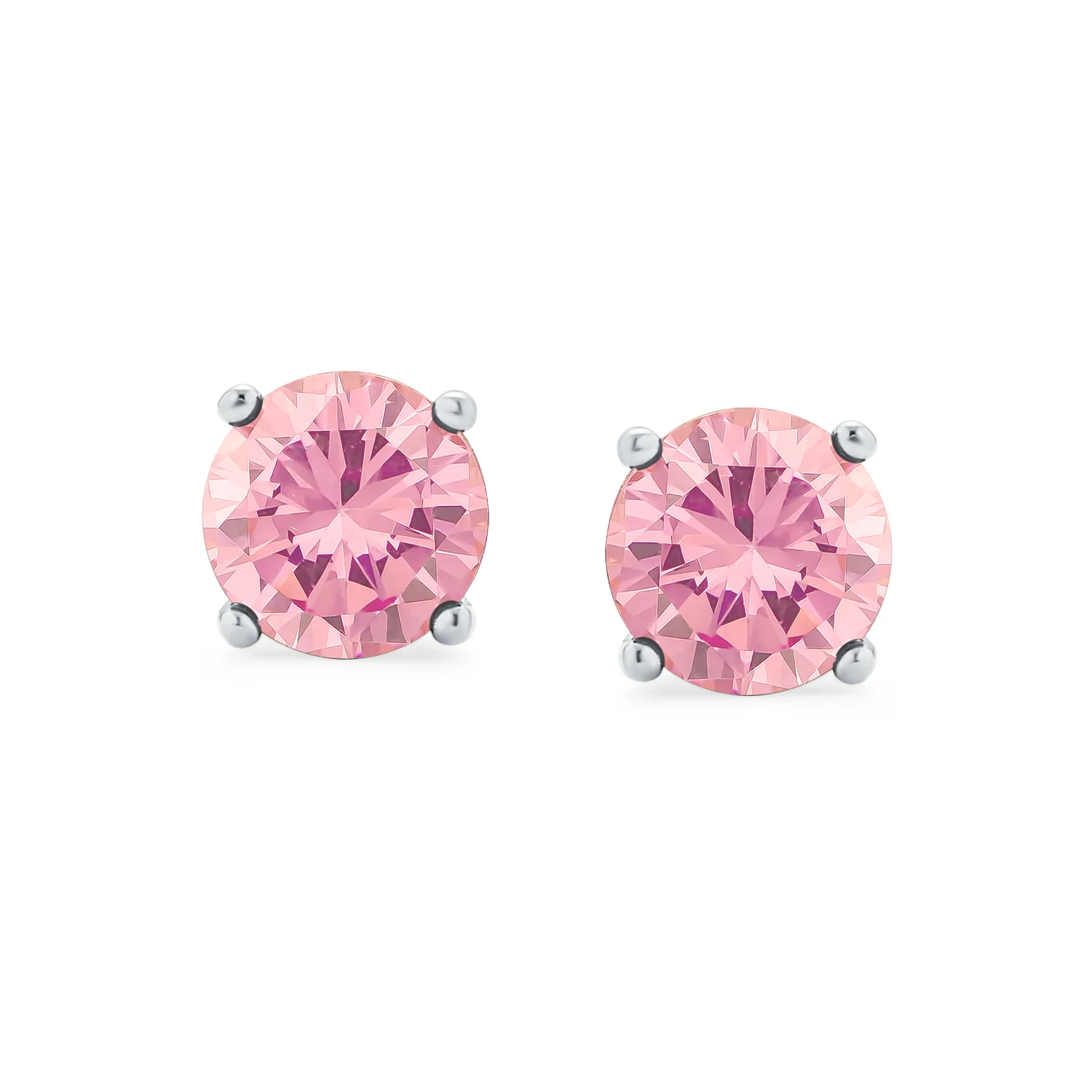 1Ct Round CZ Stud Earrings Sterling Silver 7MM Birth Month - Image 16