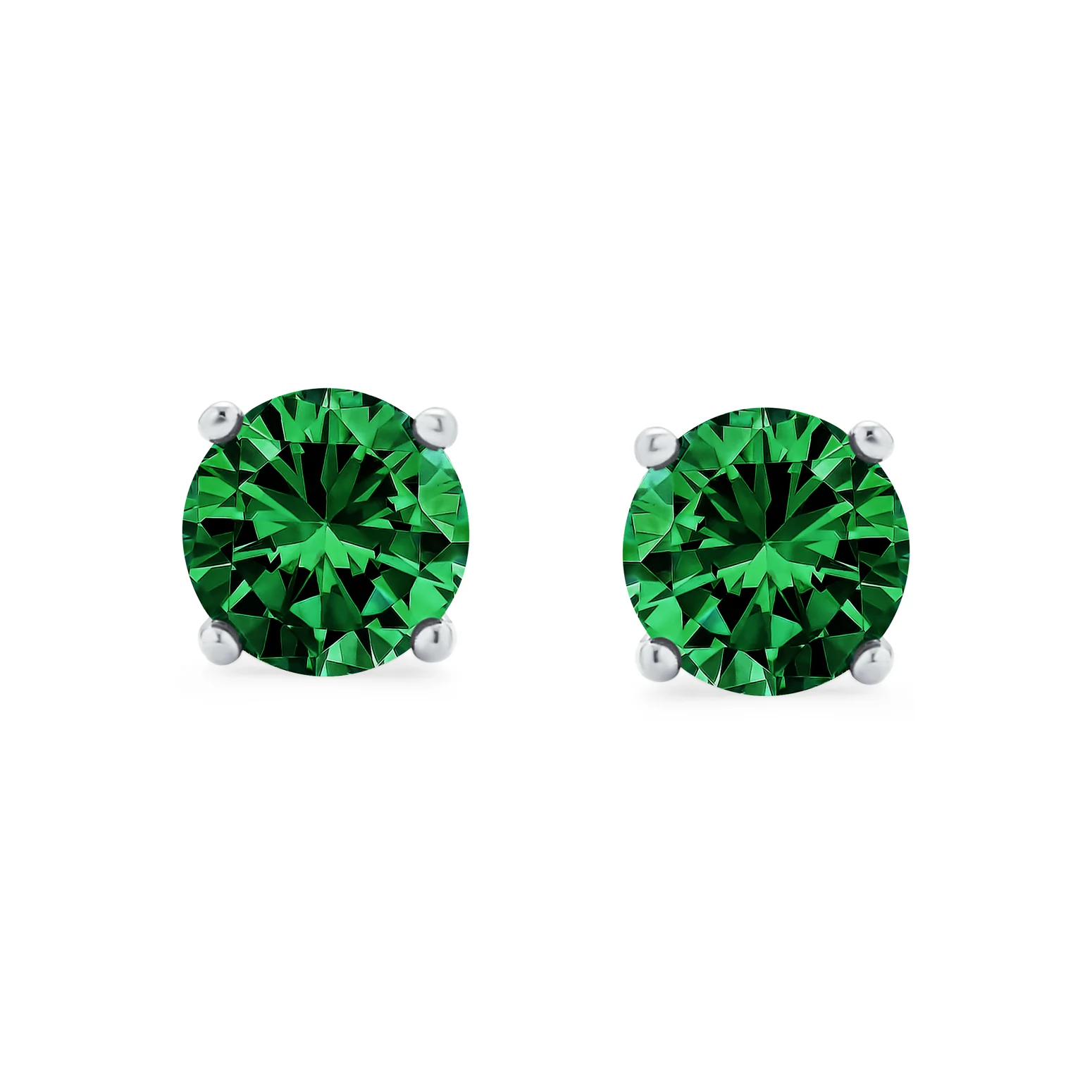 1Ct Round CZ Stud Earrings Sterling Silver 7MM Birth Month - Image 18