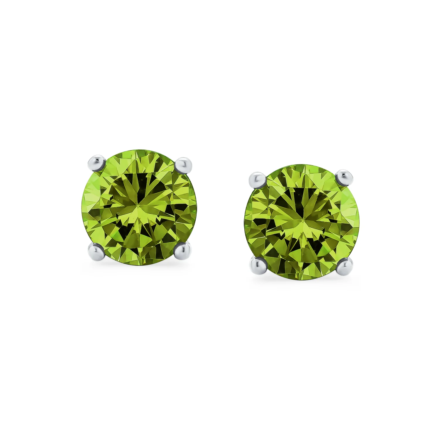 1Ct Round CZ Stud Earrings Sterling Silver 7MM Birth Month - Image 19