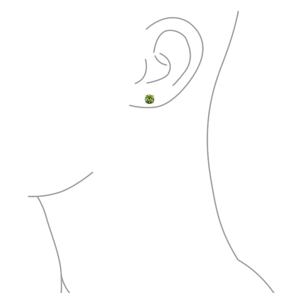1Ct Round CZ Stud Earrings Sterling Silver 7MM Birth Month - Image 29