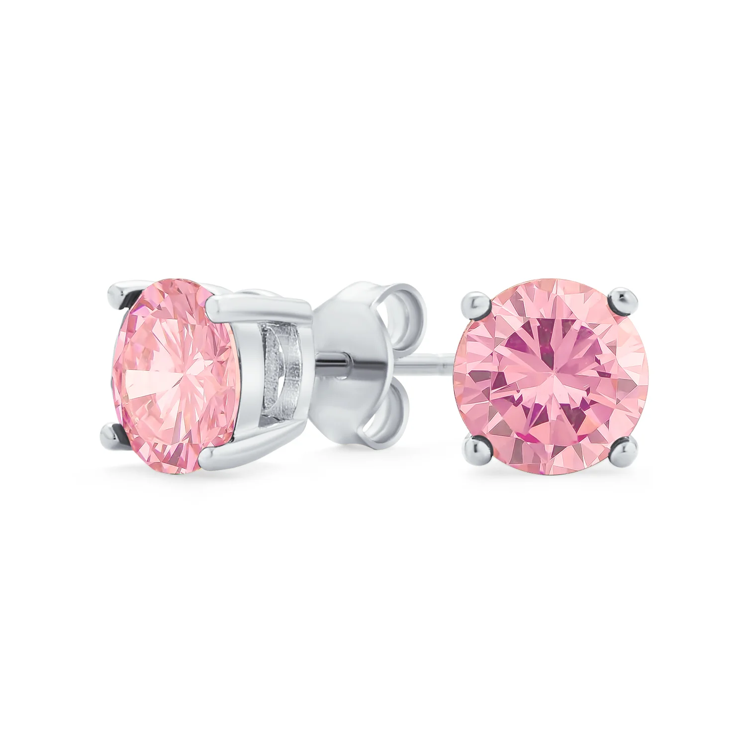 1Ct Round CZ Stud Earrings Sterling Silver 7MM Birth Month - Image 6