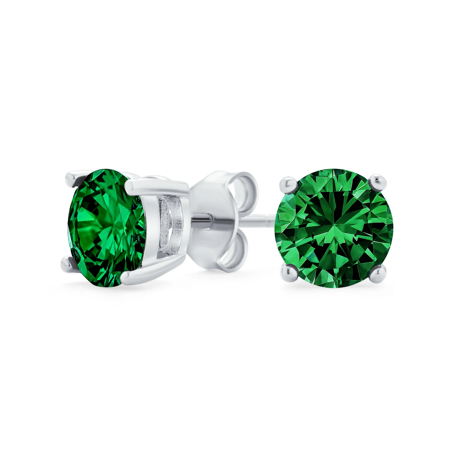 1Ct Round CZ Stud Earrings Sterling Silver 7MM Birth Month - Image 8