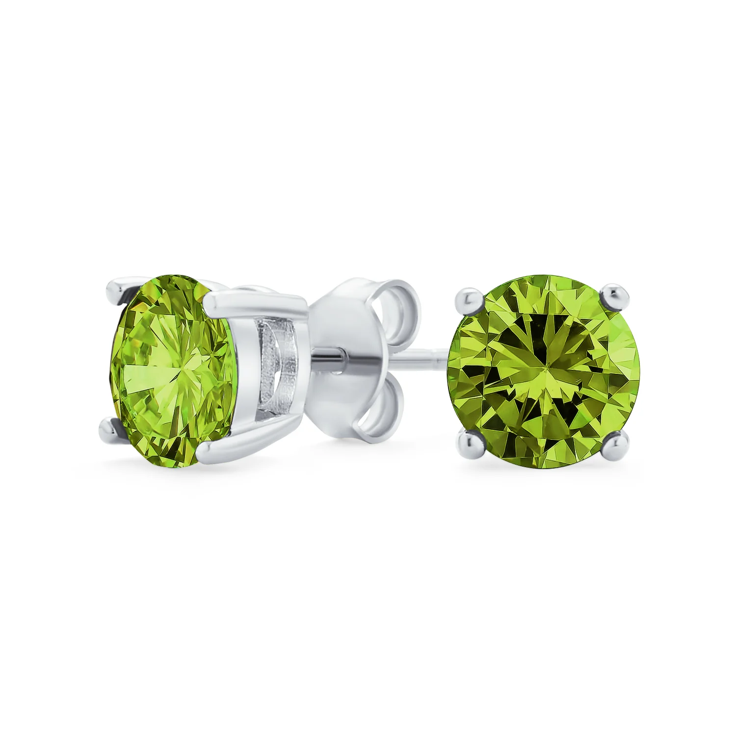 1Ct Round CZ Stud Earrings Sterling Silver 7MM Birth Month - Image 9