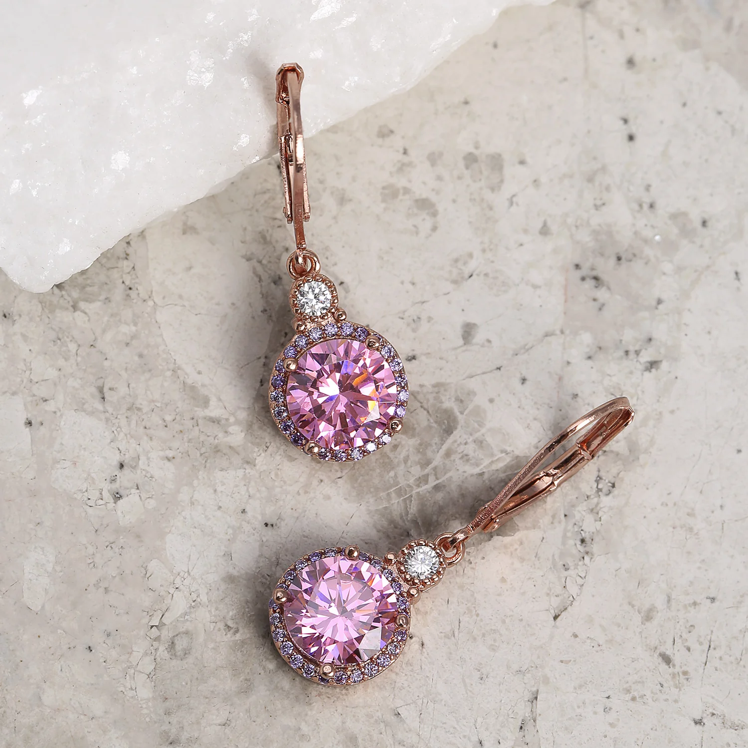 3.5CT Silver Plated Dangle Chandelier Earrings with CZ Halo - Image 10
