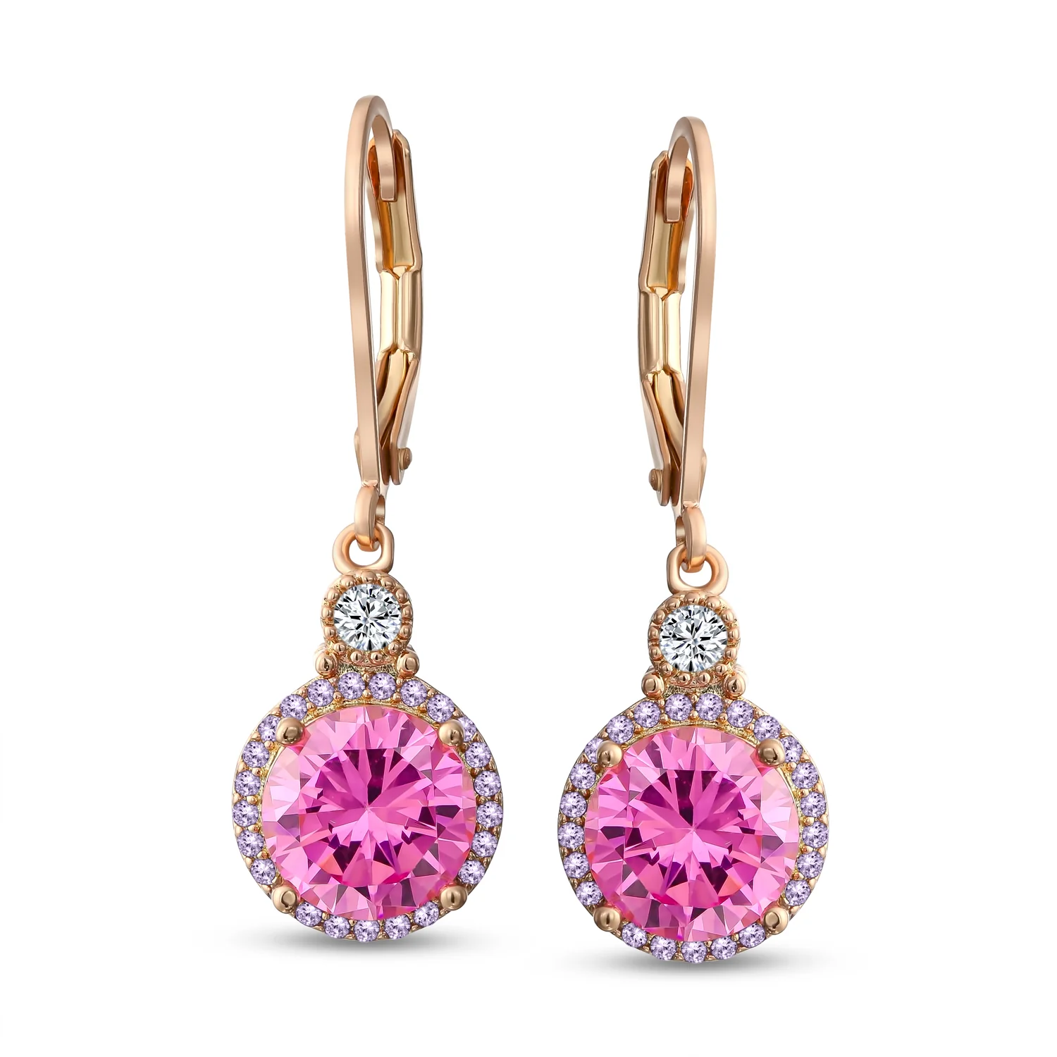 3.5CT Silver Plated Dangle Chandelier Earrings with CZ Halo - Image 5