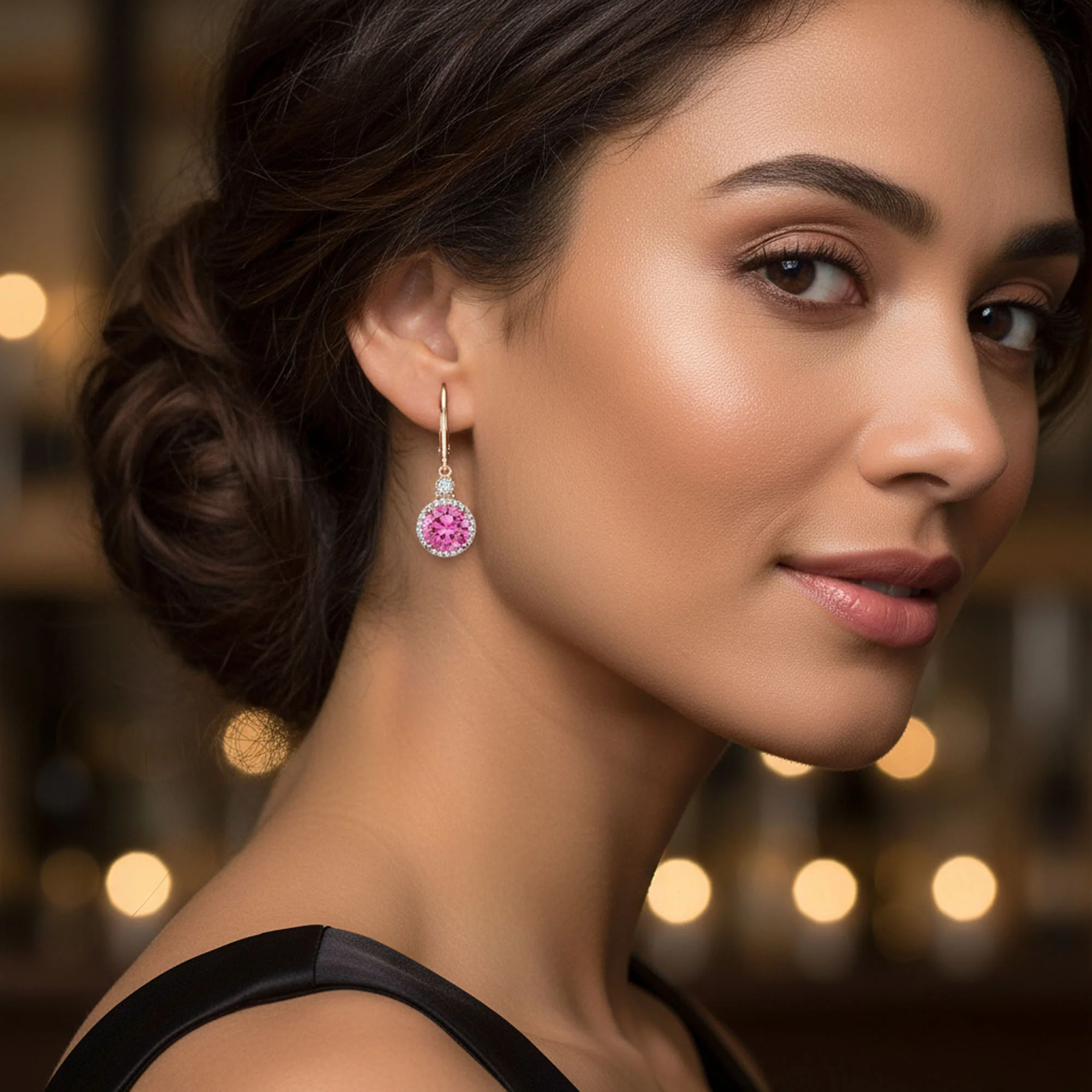3.5CT Silver Plated Dangle Chandelier Earrings with CZ Halo - Image 8