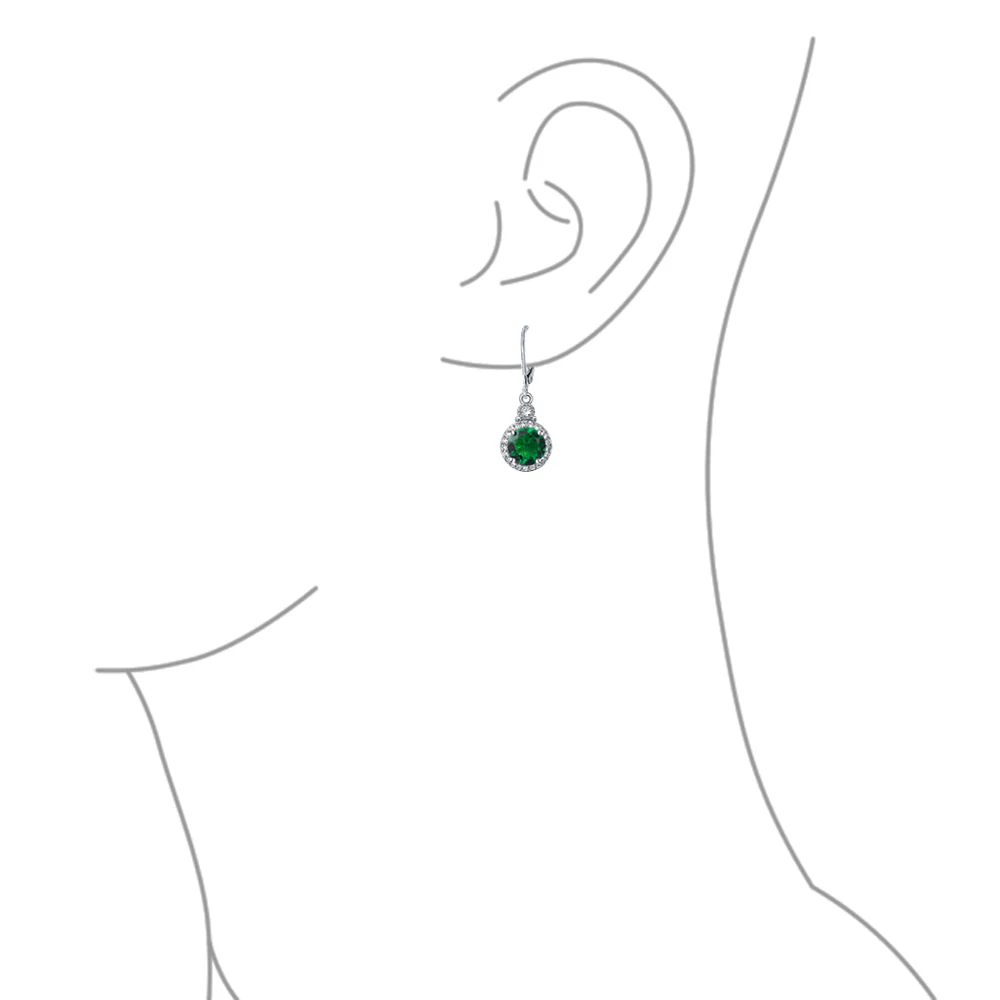 3.5CT Silver Plated Dangle Chandelier Earrings with CZ Halo - Image 9