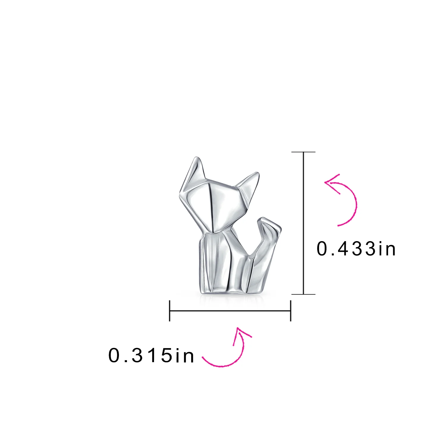 Geometric Origami Animal Jewelry Kitten Cat Pendant Necklace .925 Sterling Silver - Image 6