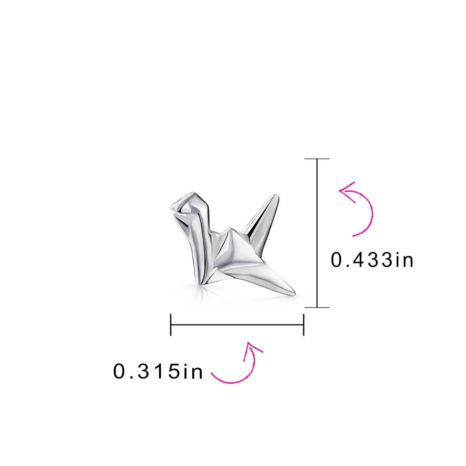 3D Geometric Bird Stud Earrings Origami Swan Sterling Silver - Image 4