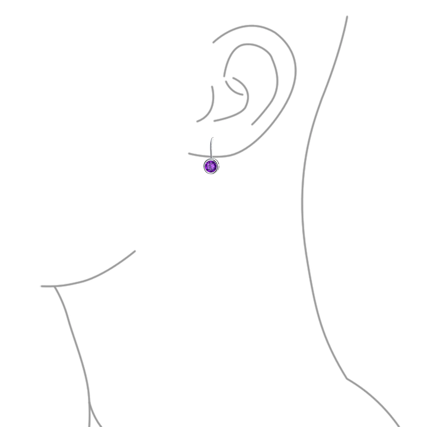 .50CT Solitaire Bezel Brilliant Cut CZ Drop Earrings - Image 20