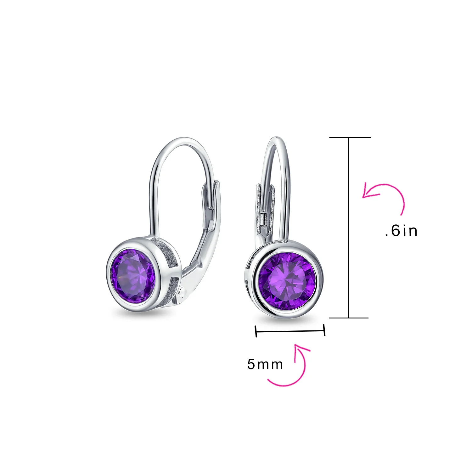 .50CT Solitaire Bezel Brilliant Cut CZ Drop Earrings - Image 27