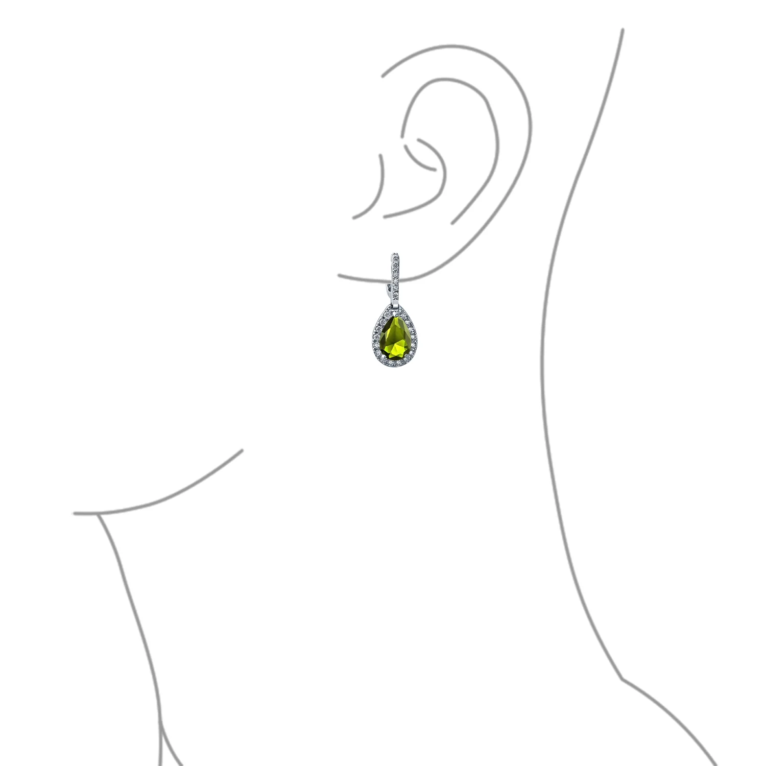 Classic 7CT Aqua Blue Cubic Zirconia CZ Large Teardrop Earrings Hinge Clip Closure - Image 22