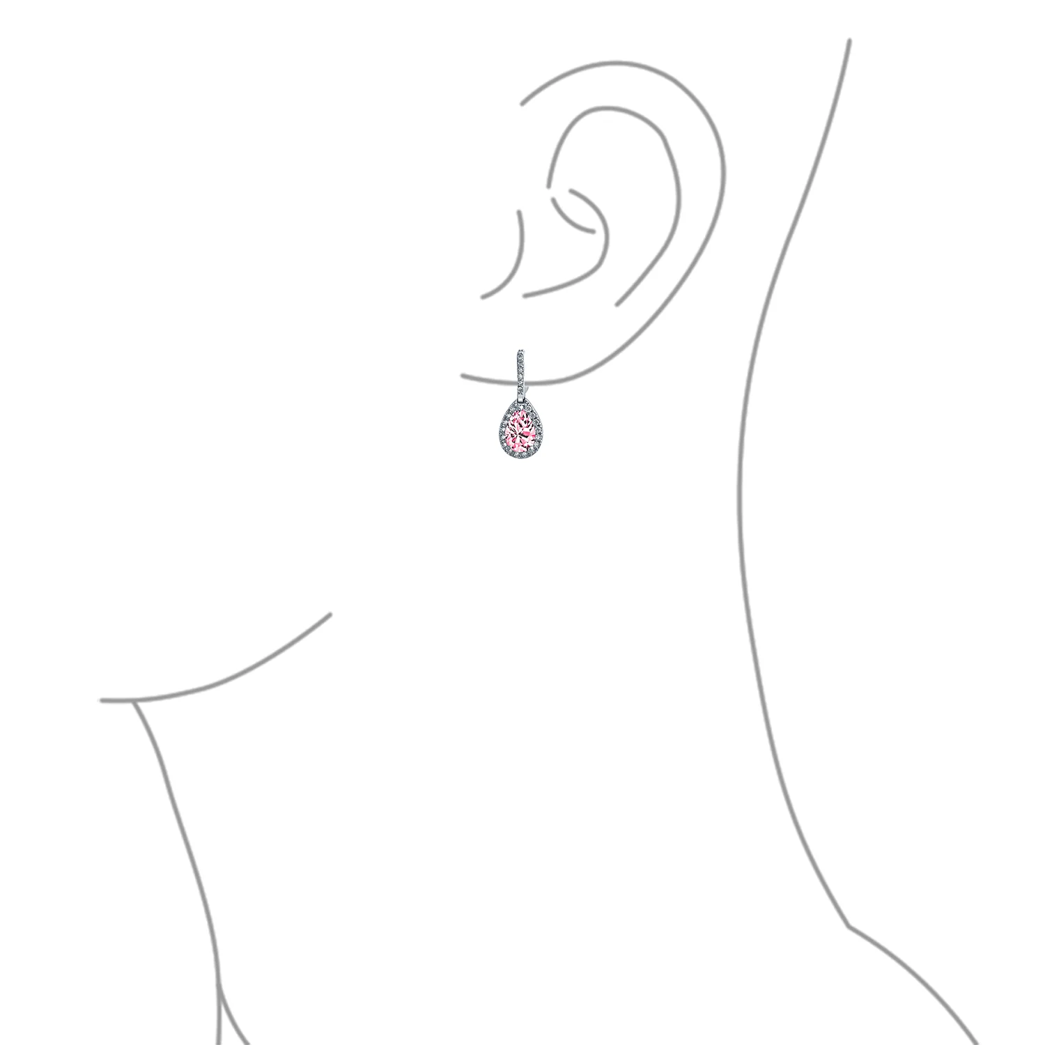 Classic 7CT Aqua Blue Cubic Zirconia CZ Large Teardrop Earrings Hinge Clip Closure - Image 23