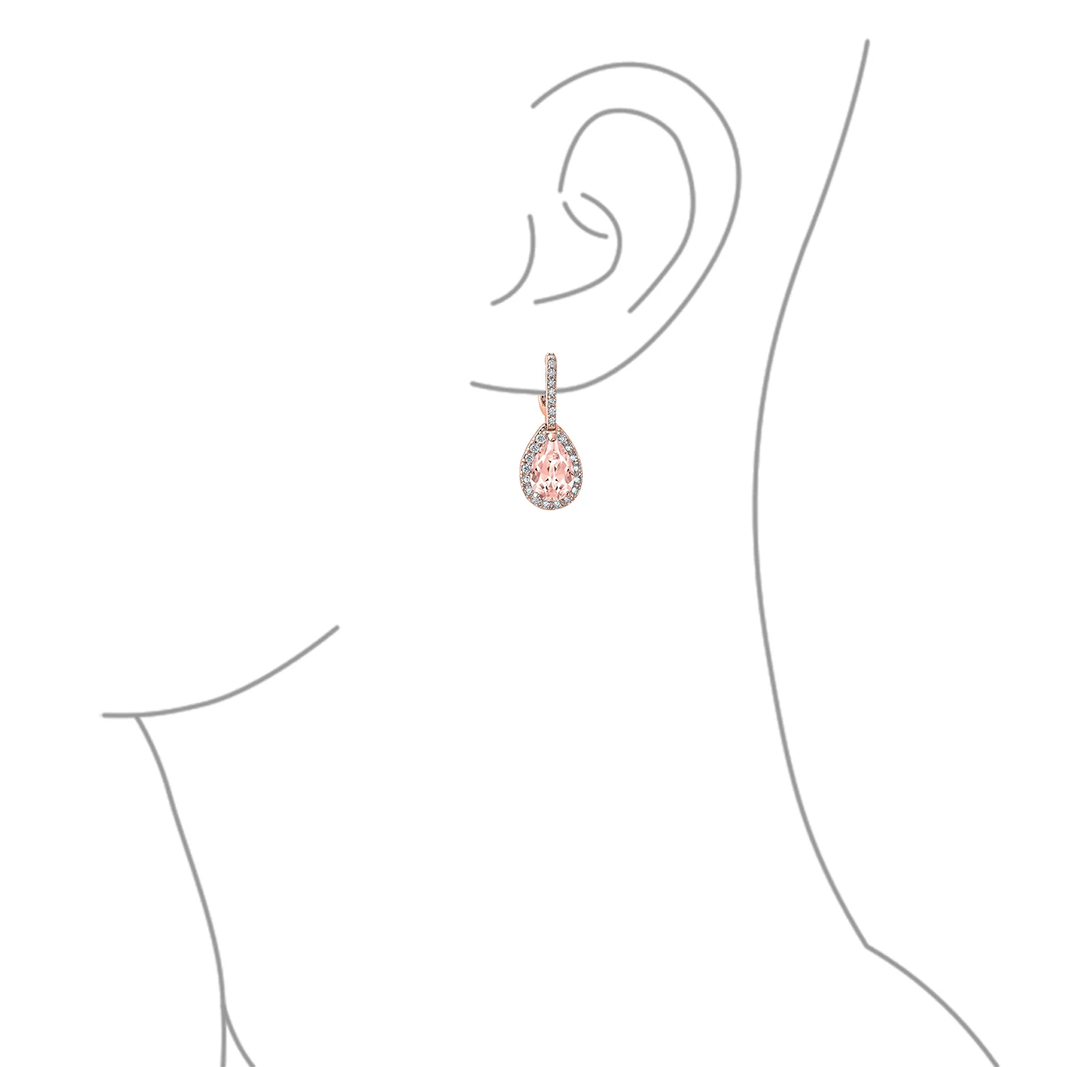 Classic 7CT Aqua Blue Cubic Zirconia CZ Large Teardrop Earrings Hinge Clip Closure - Image 27