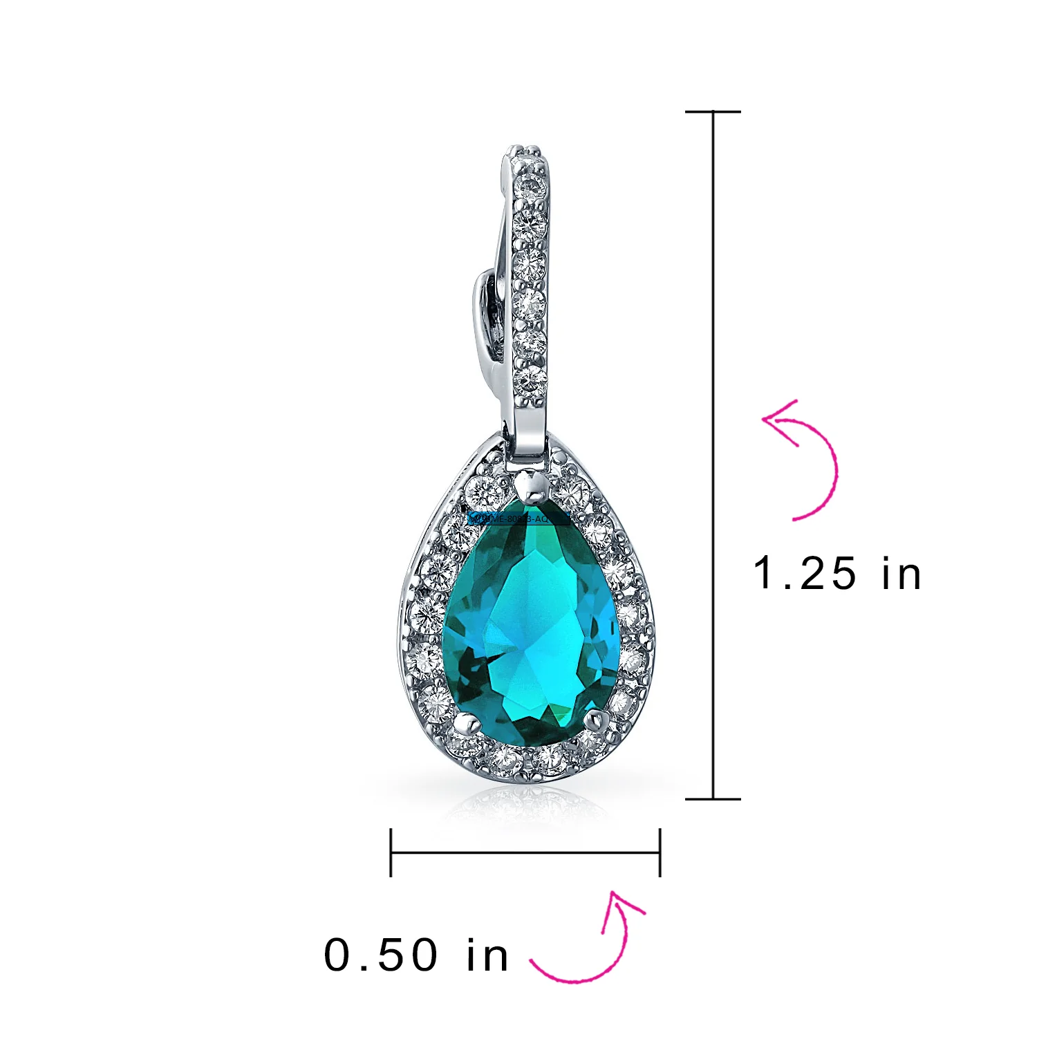Classic 7CT Aqua Blue Cubic Zirconia CZ Large Teardrop Earrings Hinge Clip Closure - Image 29