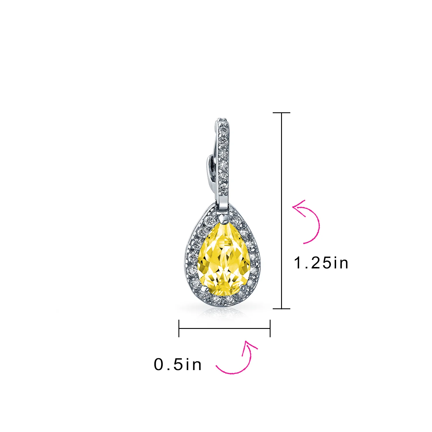 Classic 7CT Aqua Blue Cubic Zirconia CZ Large Teardrop Earrings Hinge Clip Closure - Image 33
