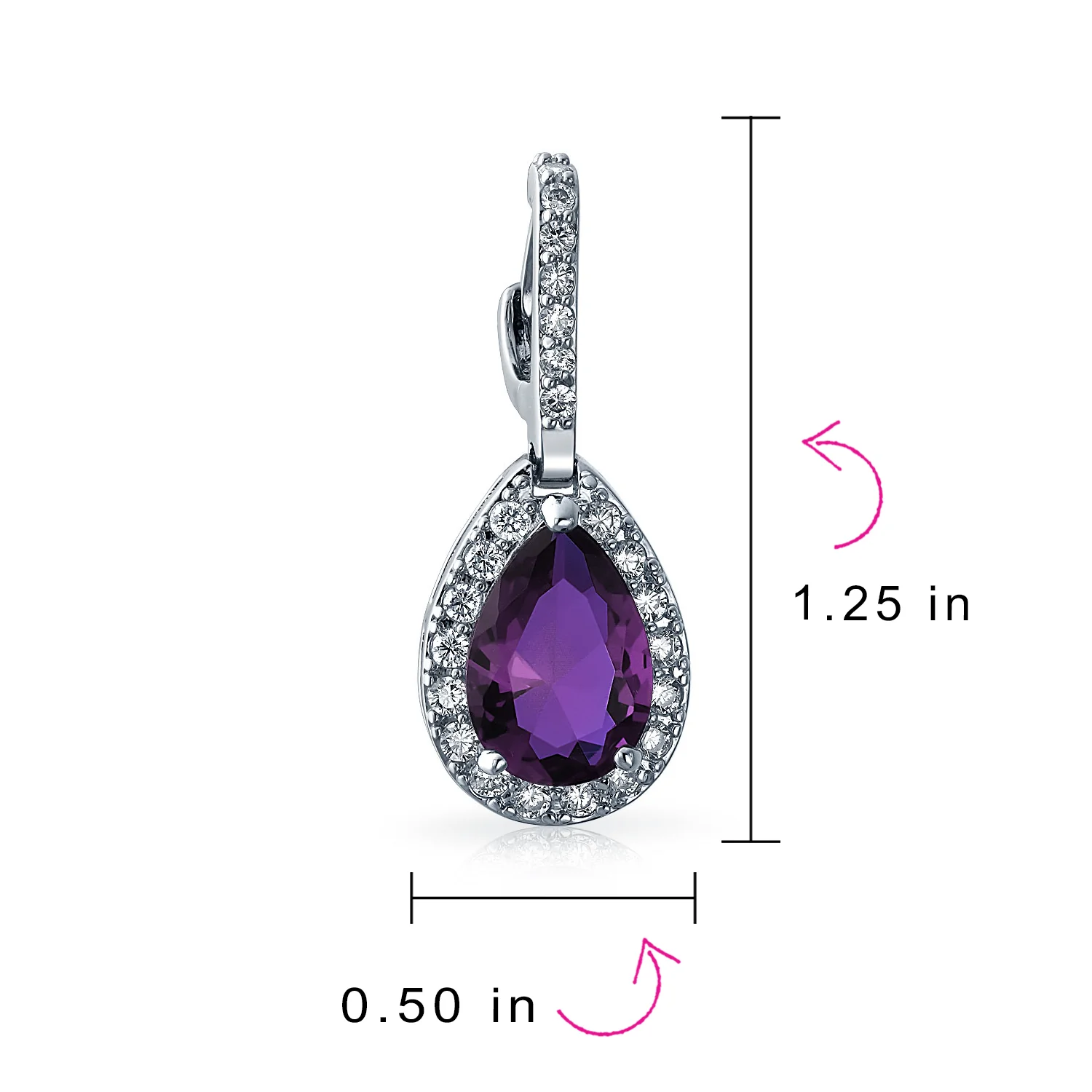 Classic 7CT Aqua Blue Cubic Zirconia CZ Large Teardrop Earrings Hinge Clip Closure - Image 35