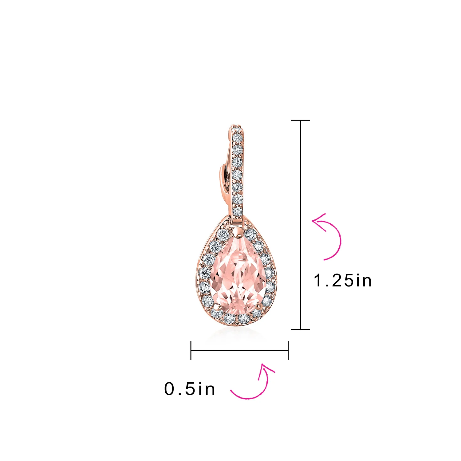 Classic 7CT Aqua Blue Cubic Zirconia CZ Large Teardrop Earrings Hinge Clip Closure - Image 36