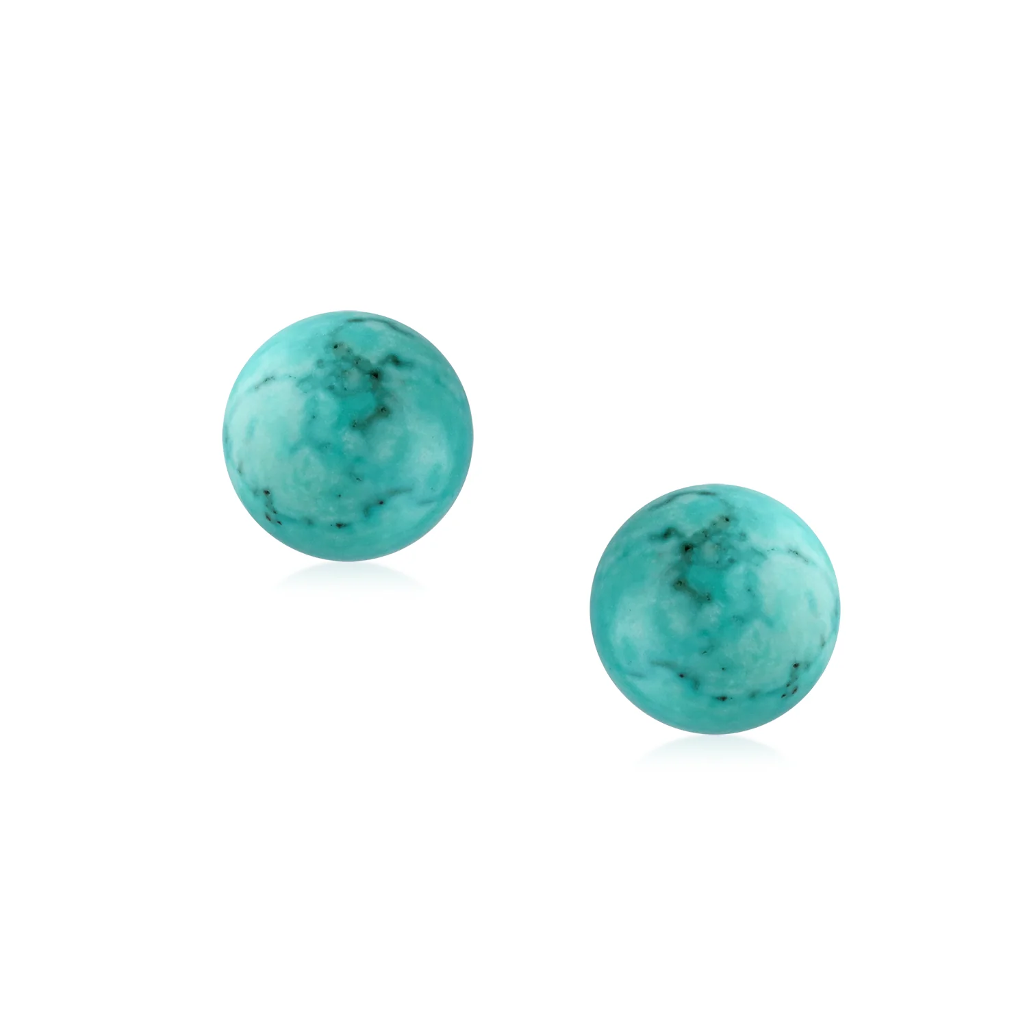 8MM Natural Gemstone Drop Ball Earrings Silver Birthstone - Image 15