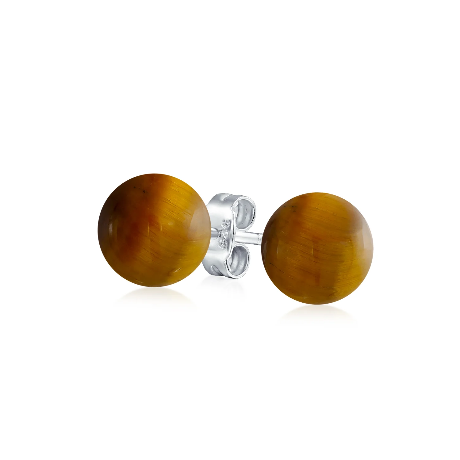 8MM Natural Gemstone Drop Ball Earrings Silver Birthstone - Image 8