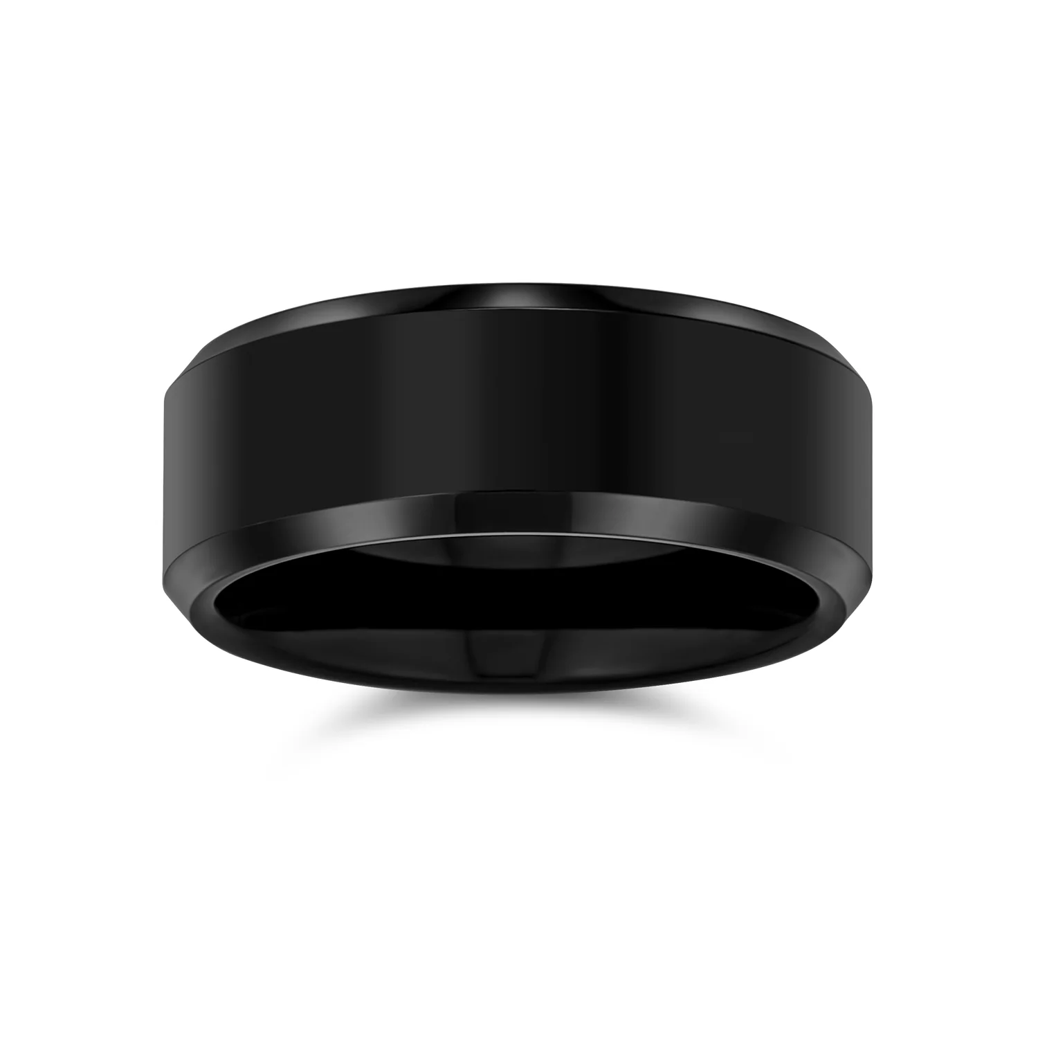 8MM Titanium Wedding Band Ring Beveled Edge Matte Brushed Finish Comfort Fit - Image 2