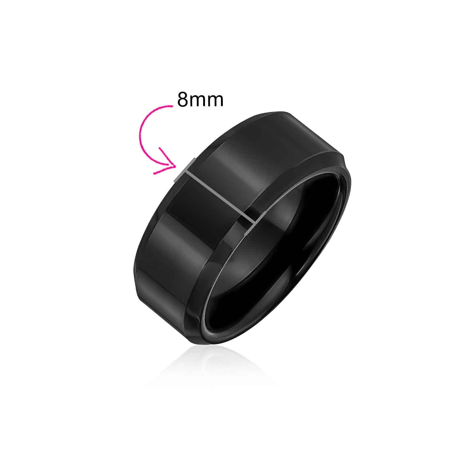 8MM Titanium Wedding Band Ring Beveled Edge Matte Brushed Finish Comfort Fit - Image 3