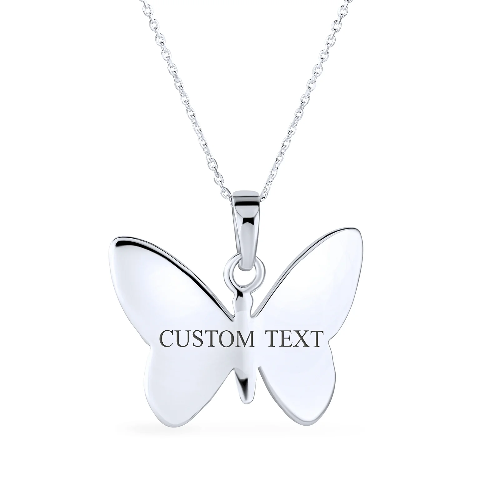 Iridescent Rainbow Abalone Shell Butterfly Pendant Necklace in Sterling Silver - Image 5