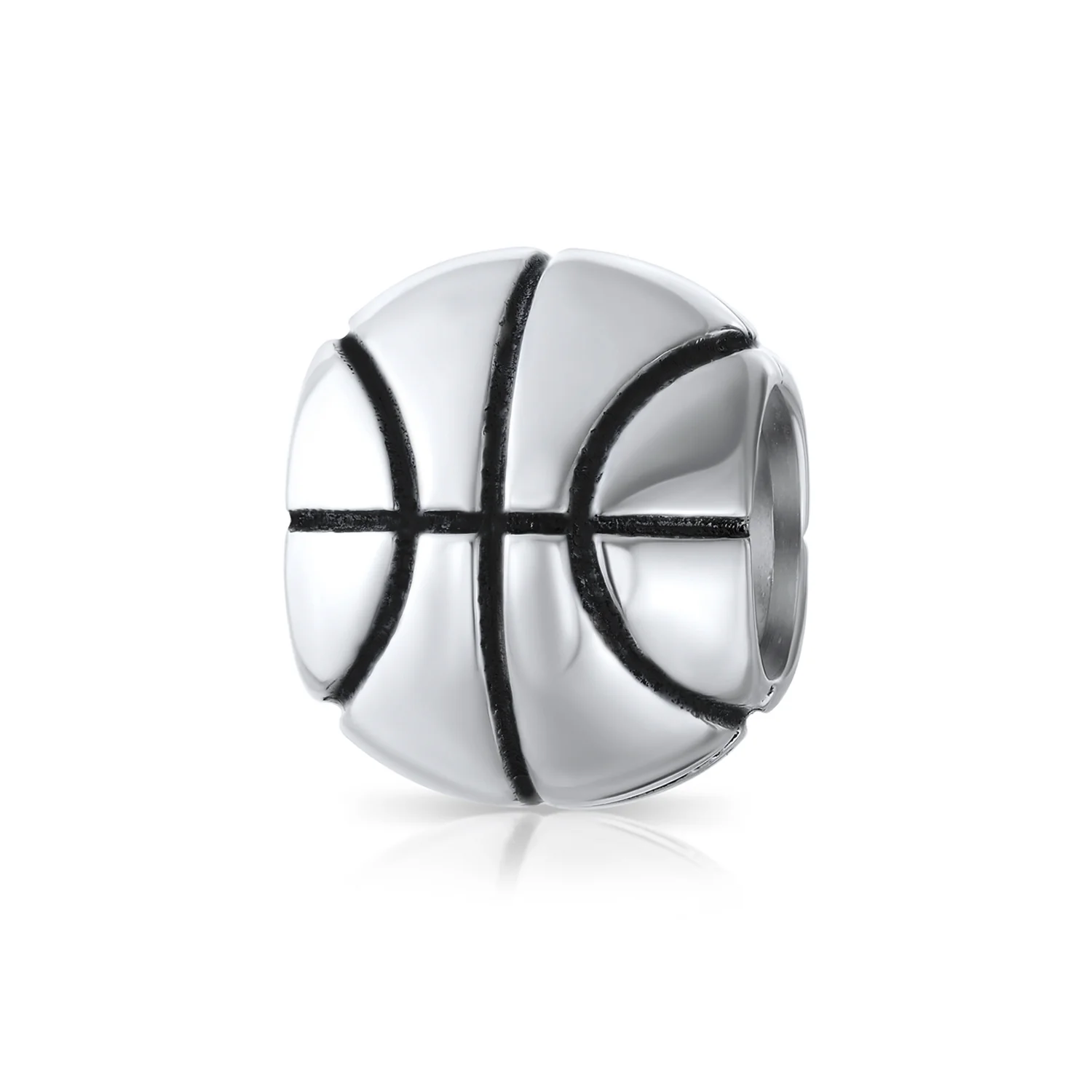 American Sports Basketball Charm Bead Sterling Silver