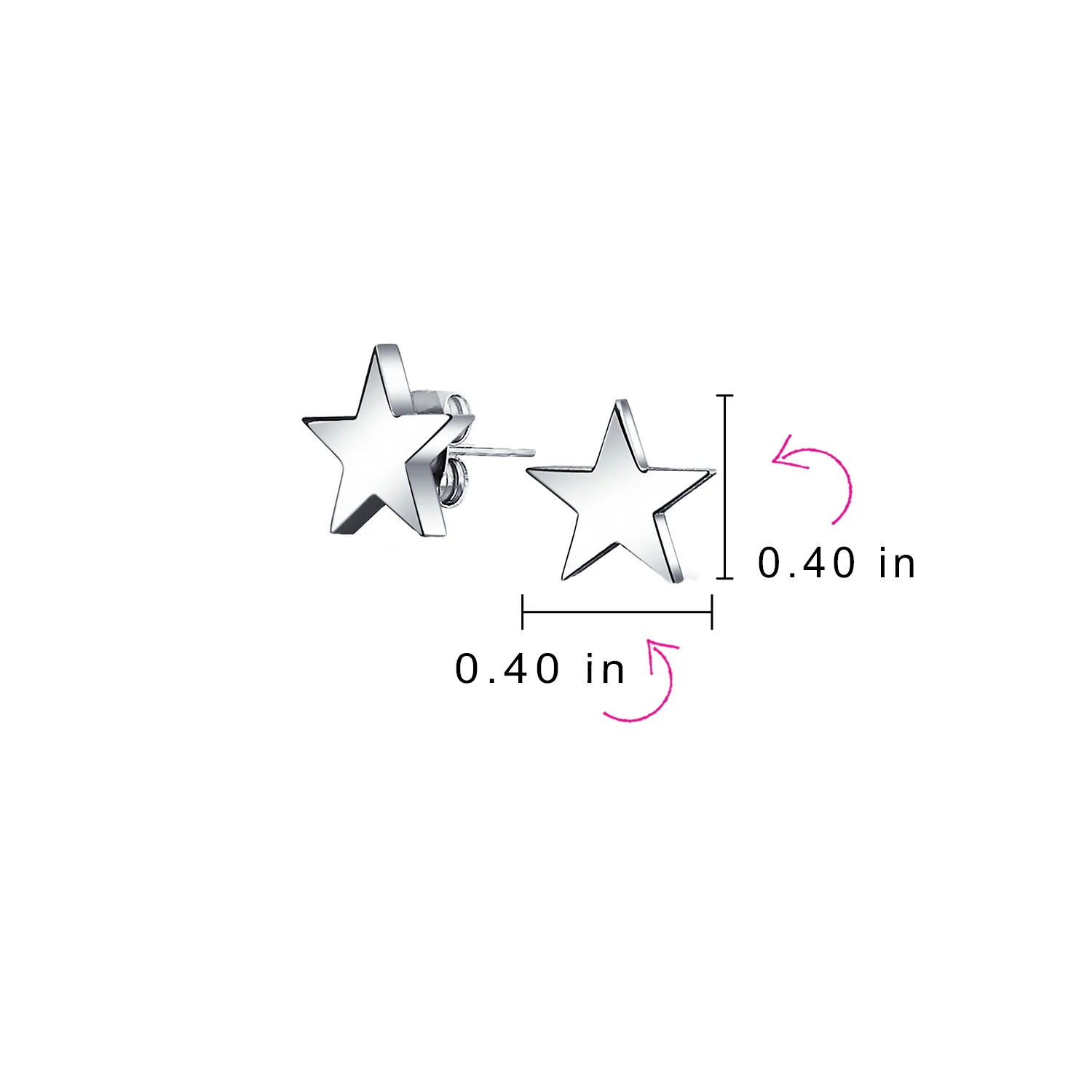 A-Z Initial Monogram Patriotic Celestial Star Stud Earrings - Image 11