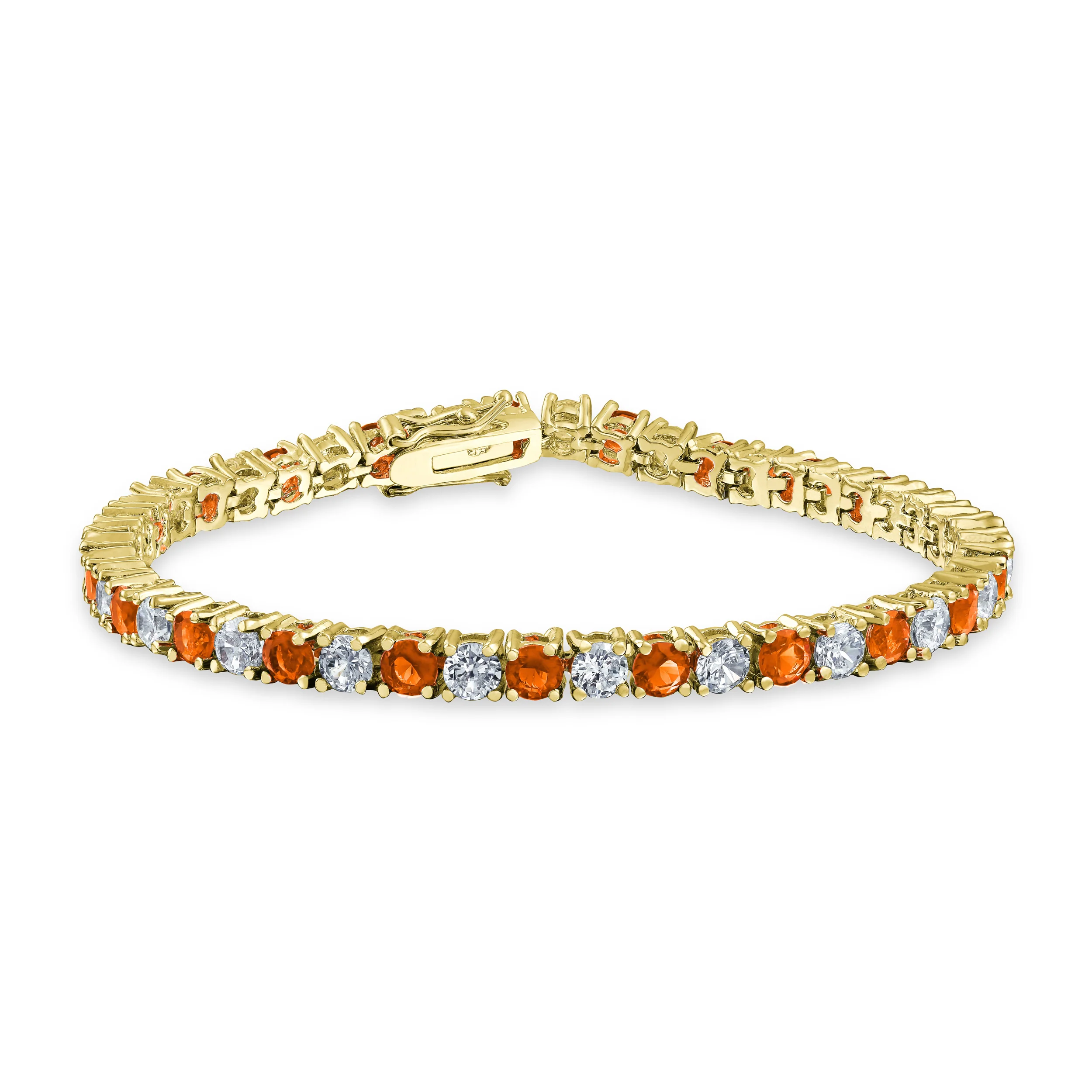 CZ Tennis Bracelet 12CT 4 Prong Gold Plated Brass 7.5 Inch - Image 3