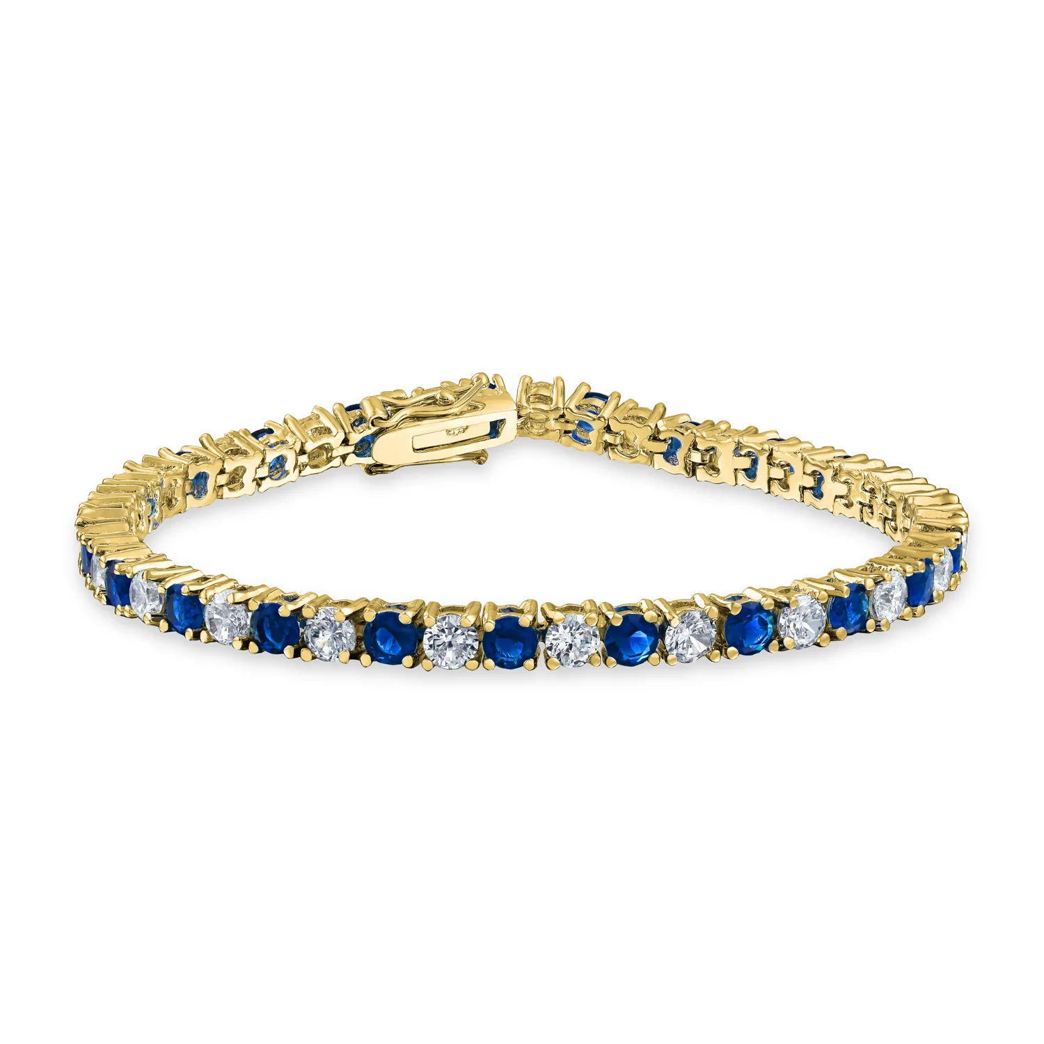CZ Tennis Bracelet 12CT 4 Prong Gold Plated Brass 7.5 Inch - Image 4
