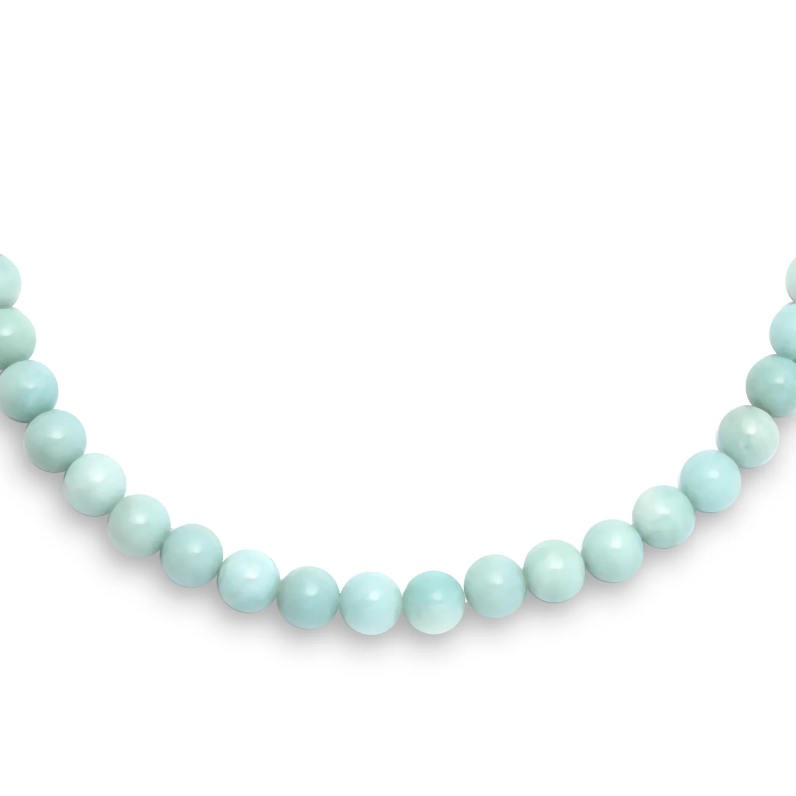 Semi-Precious Natural Amazonite Light Blue Stone 10MM Bead Strand Collar Necklace 16 Inch - Image 2
