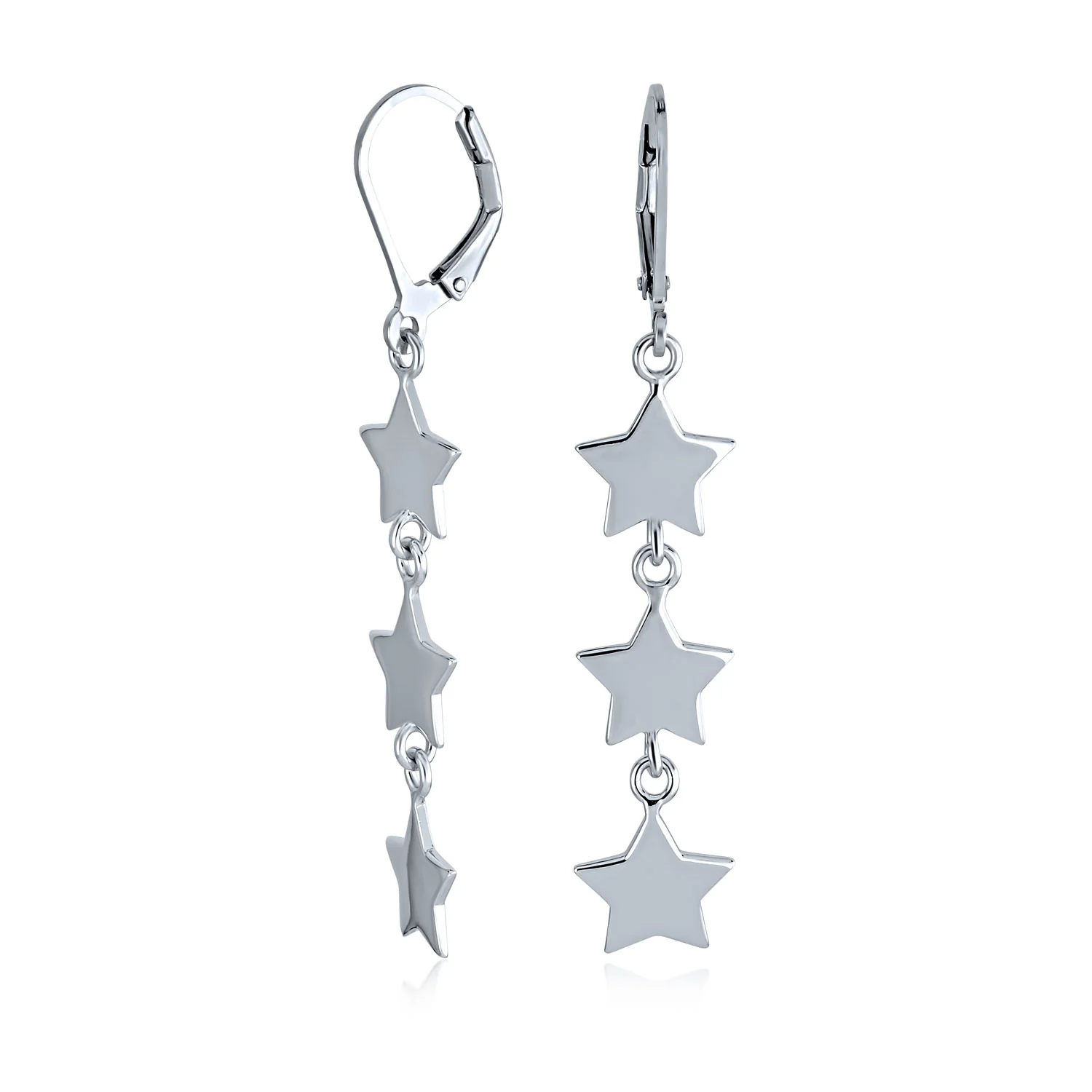 American Patriotic Celestial Rock Star Collar Necklace & Dangle Earrings Set - Image 5