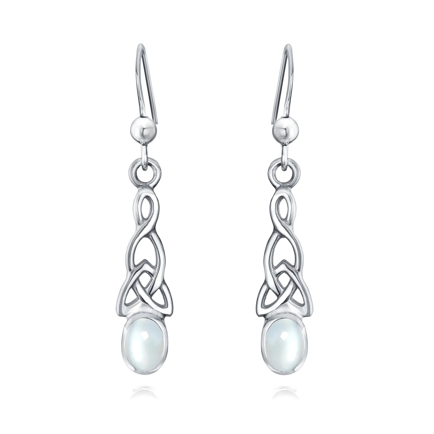 Amethyst Moonstone Amber Love Knot Dangle Earrings Celtic - Image 4