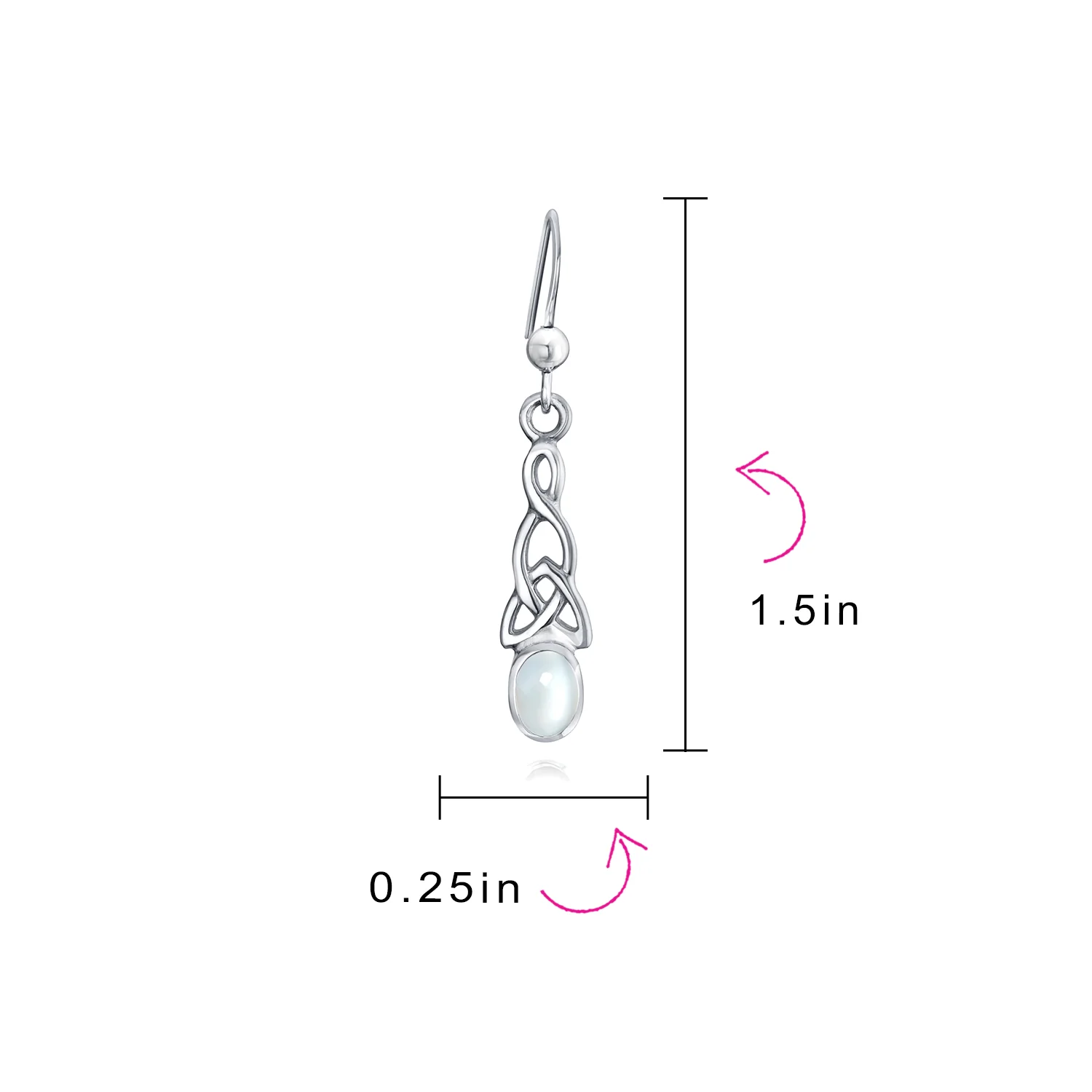 Amethyst Moonstone Amber Love Knot Dangle Earrings Celtic - Image 8