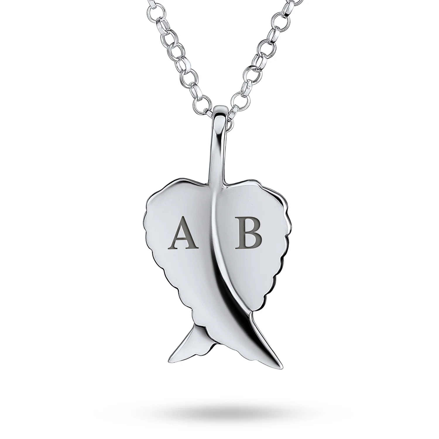 Amulet Feathered Heart Angel Wing Pendant Necklace Antiqued - Image 3
