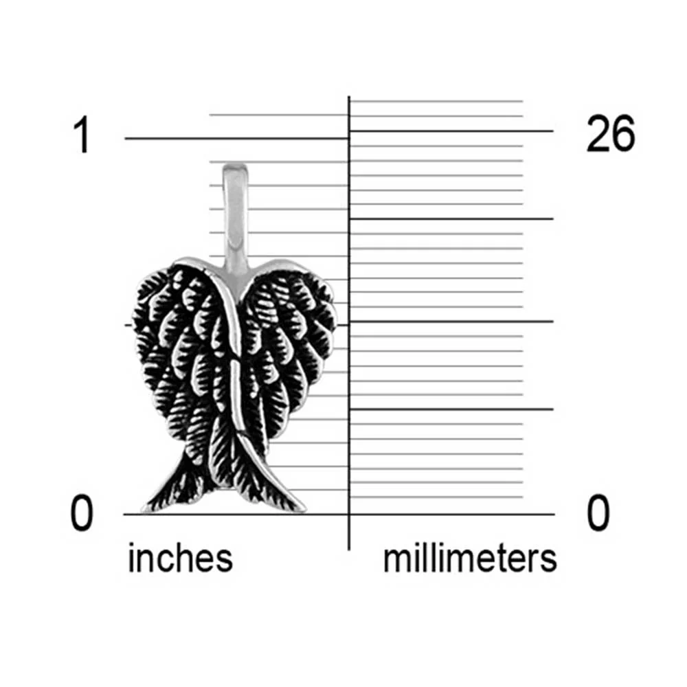 Amulet Feathered Heart Angel Wing Pendant Necklace Antiqued - Image 5