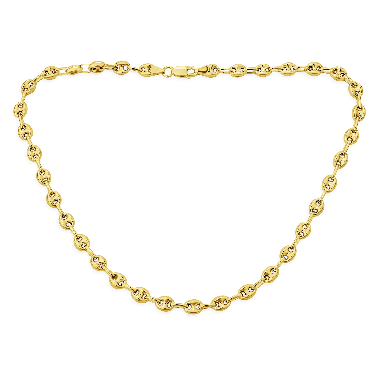 .925 Sterling Silver Nautical Puff Mariner Anchor Link Chain Choker Necklace 6MM 16 Inch - Image 2