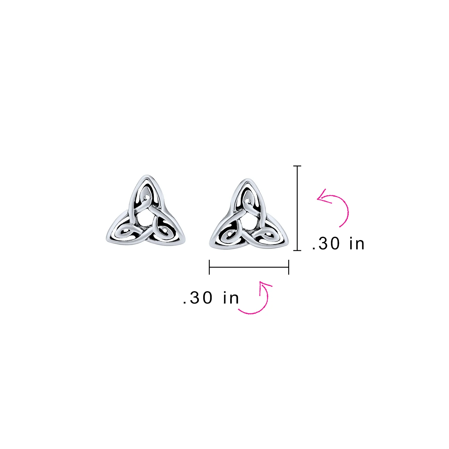 Ancient Celtic Infinity Knot Stud Earrings Oxidized Silver - Image 4