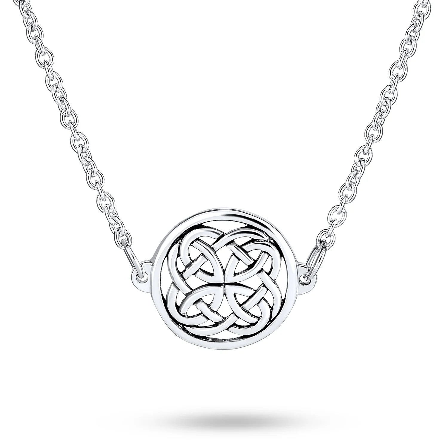 Ancient Celtic Love Knot Pendant Necklace Round Disc
