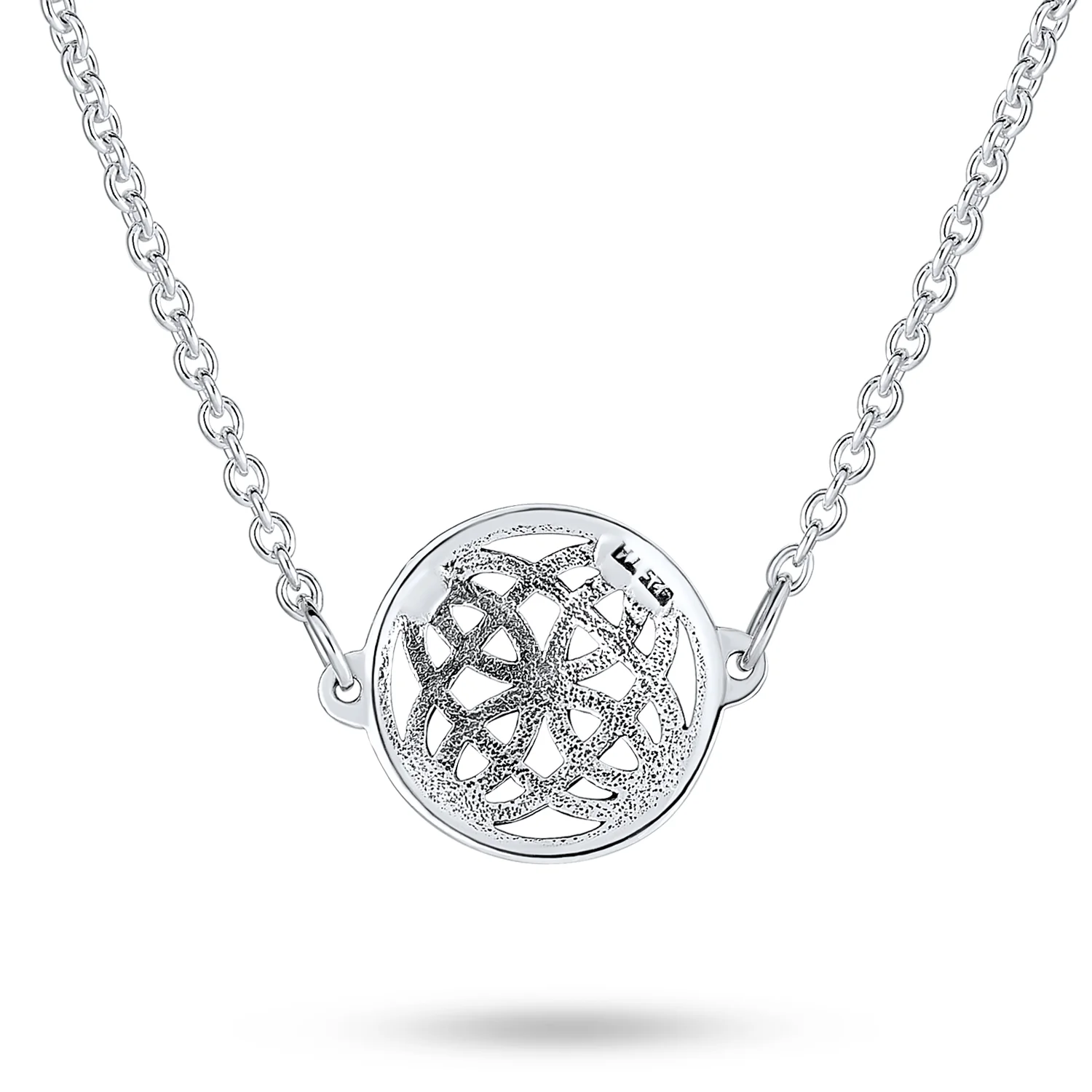 Ancient Celtic Love Knot Pendant Necklace Round Disc - Image 2