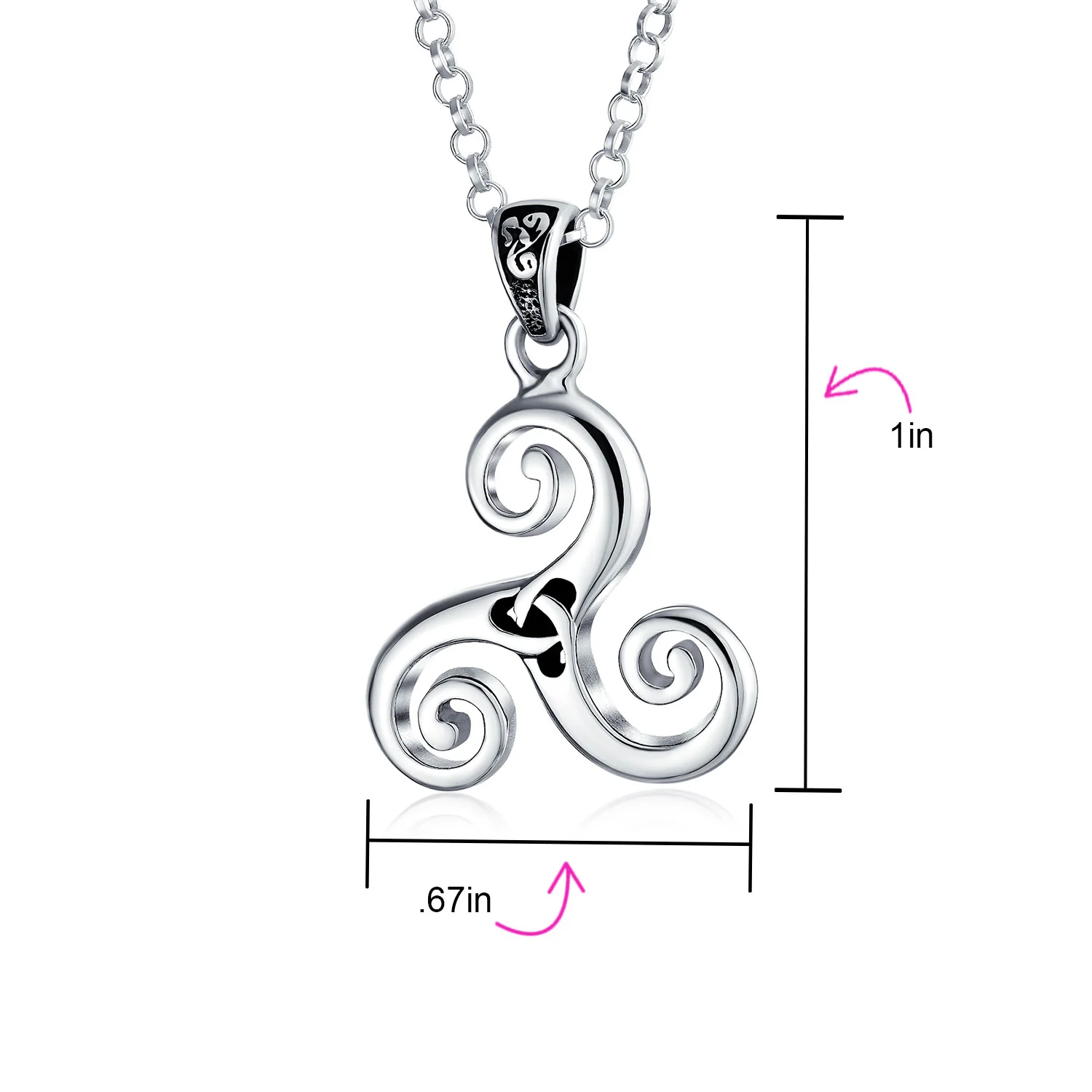 Ancient Celtic Spiral Trinity Knot Necklace Oxidized Silver - Image 4